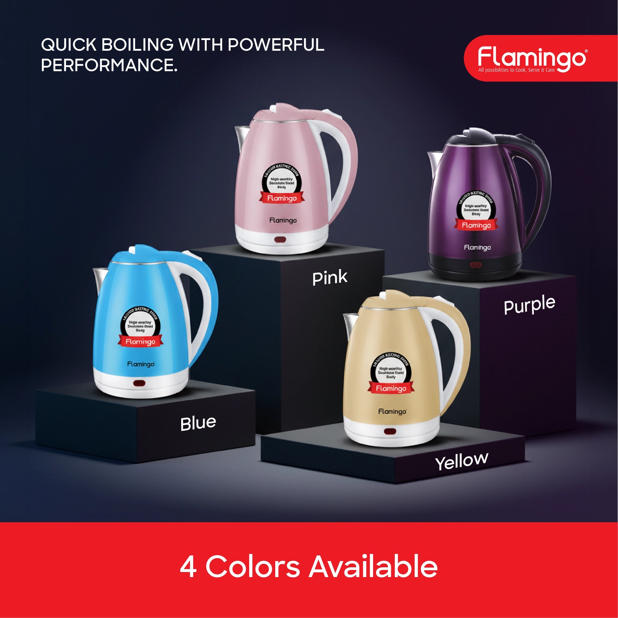 Flamingo Electric Kettle 1.8L 1500W with Stainless Steel Inner Shell - FL283EK Sanford KSA