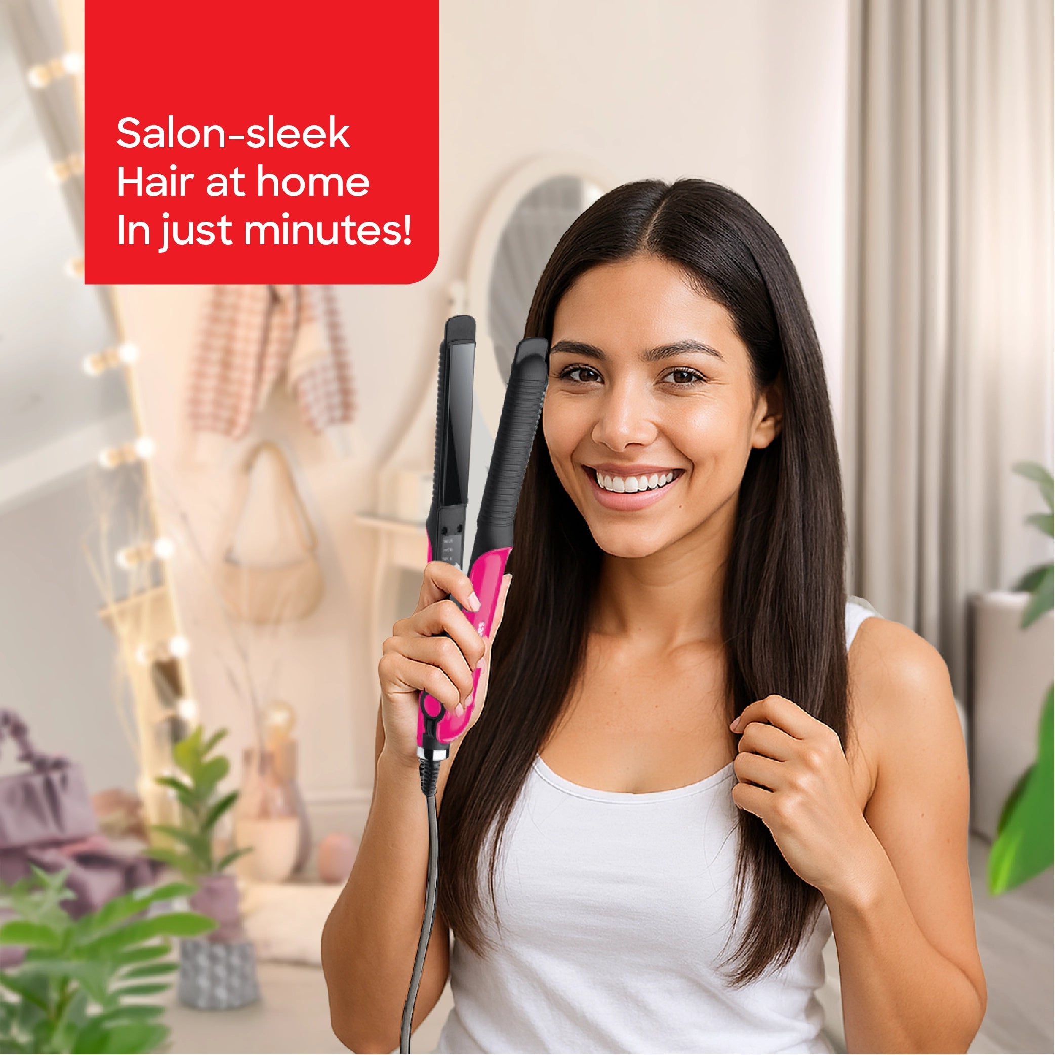 Sanford Ceramic Hair Straightener 160–220°C with Fast PTC Heating - SF1003HST Sanford KSA