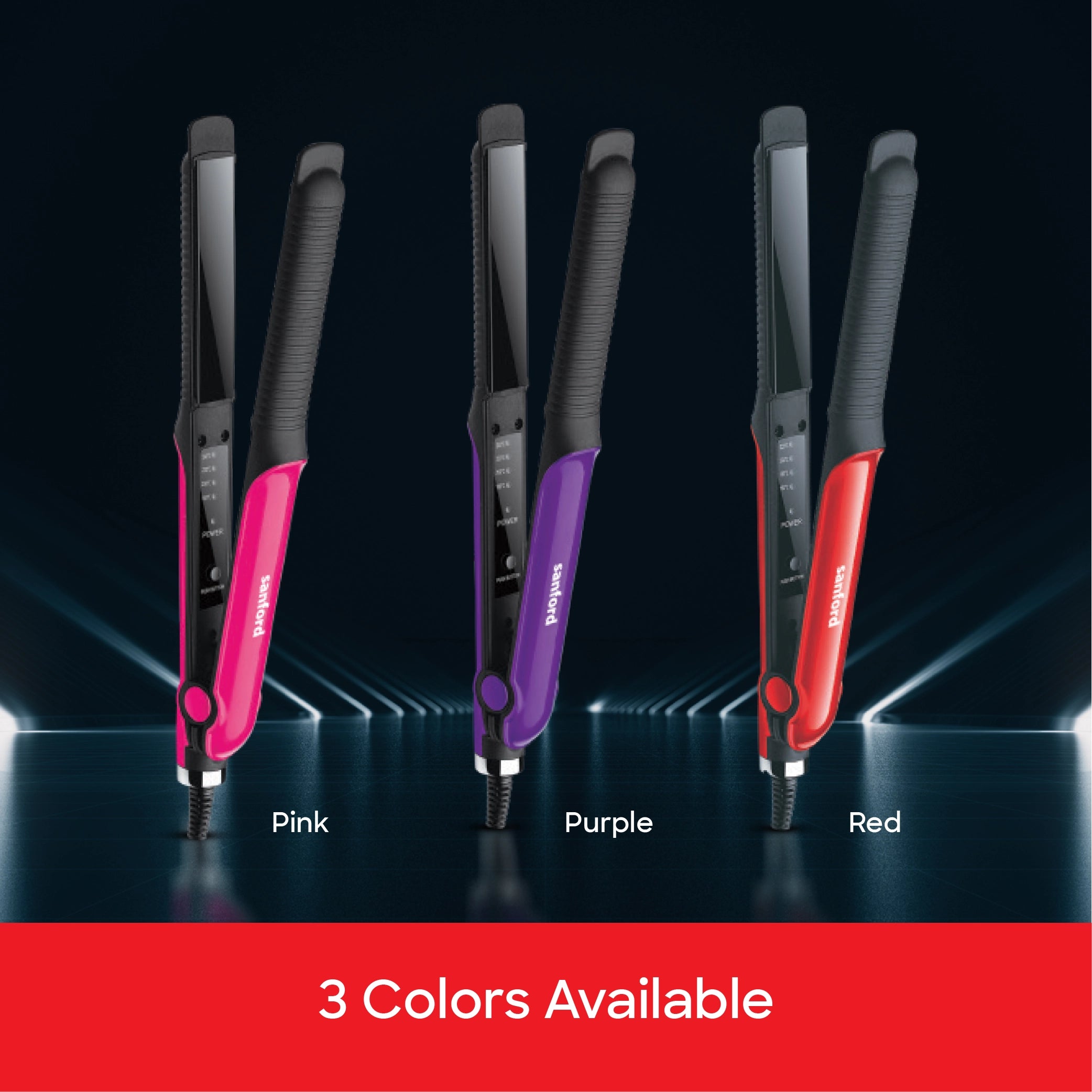 Sanford Ceramic Hair Straightener 160–220°C with Fast PTC Heating - SF1003HST Sanford KSA