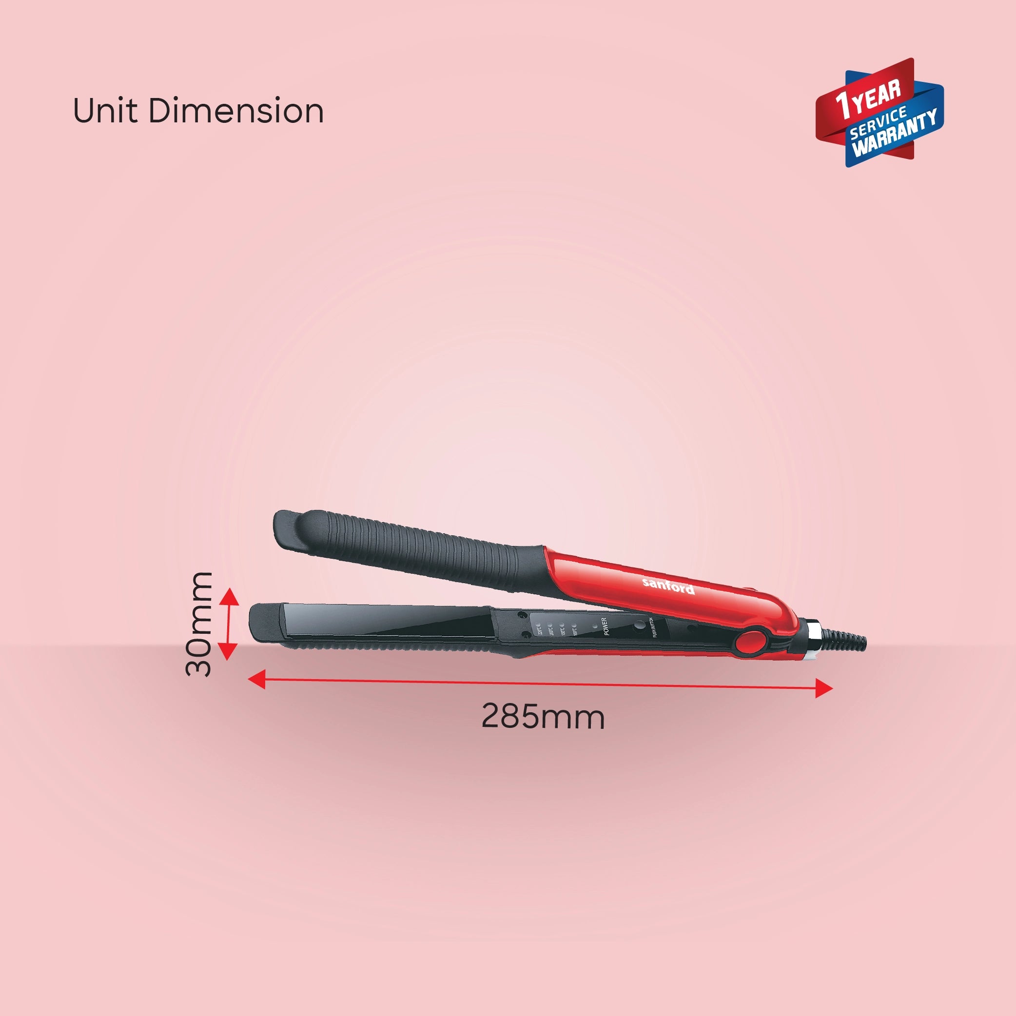 Sanford Ceramic Hair Straightener 160–220°C with Fast PTC Heating - SF1003HST Sanford KSA