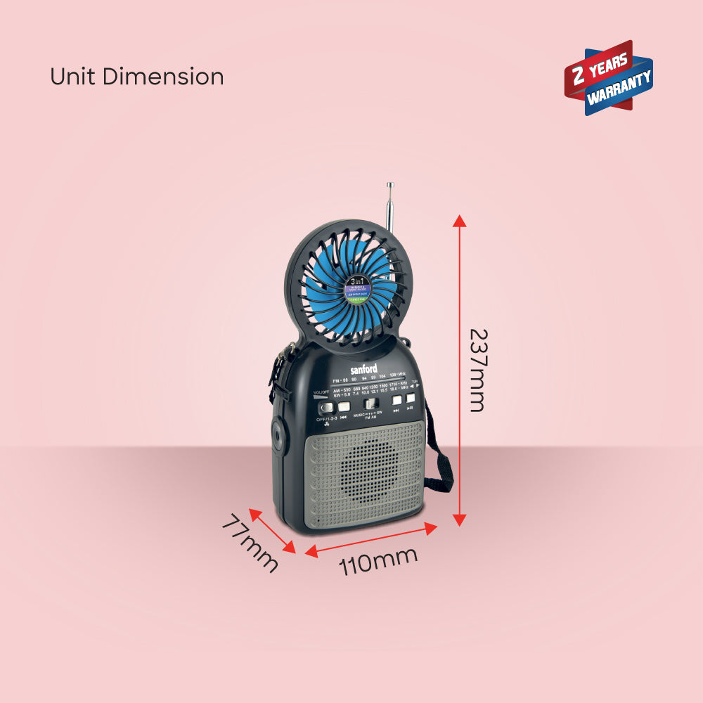 Sanford SF1017PR 3-in-1 radio in use demonstration