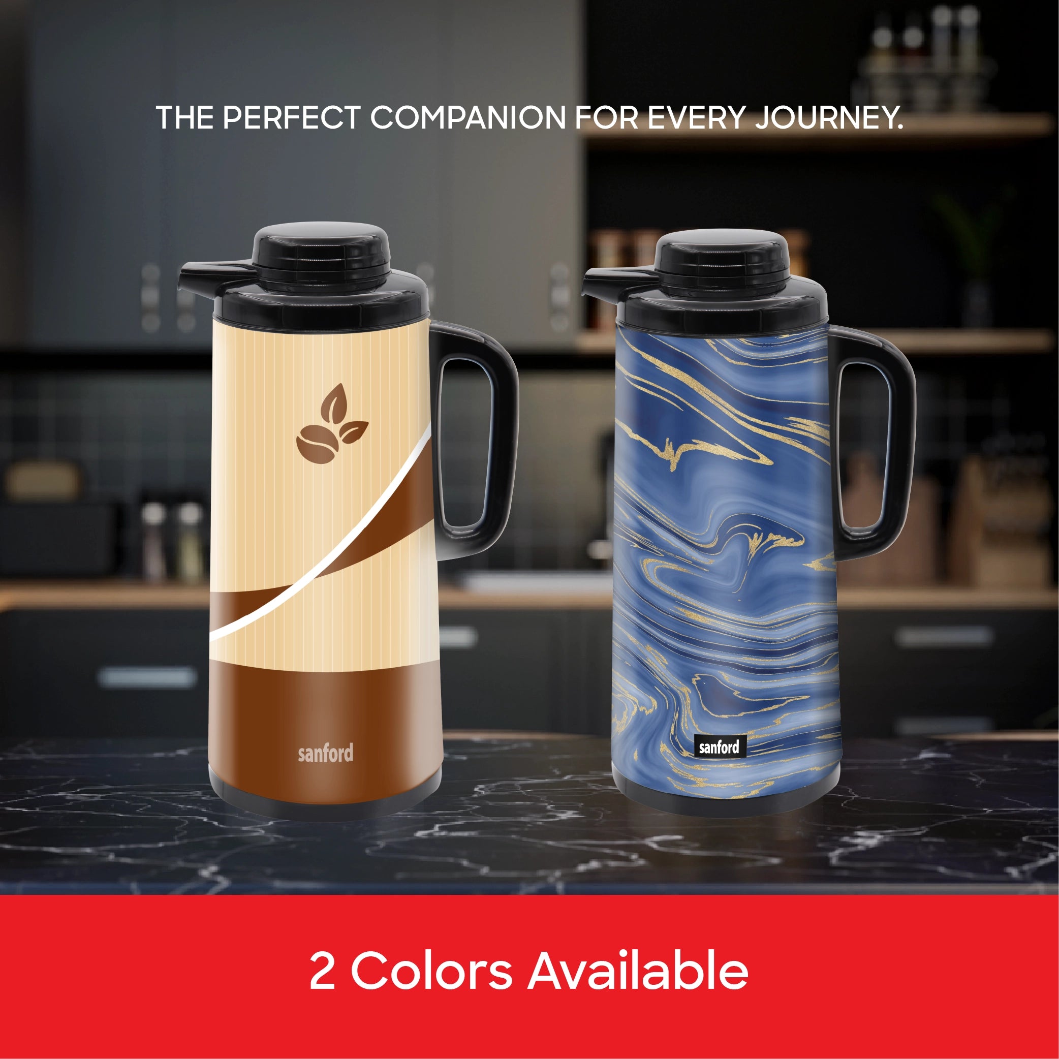 Sanford Vacuum Flask 1900ml Double Pink Glass Liner, Hot & Cold 24 Hours Retention - SF10506VF Sanford KSA