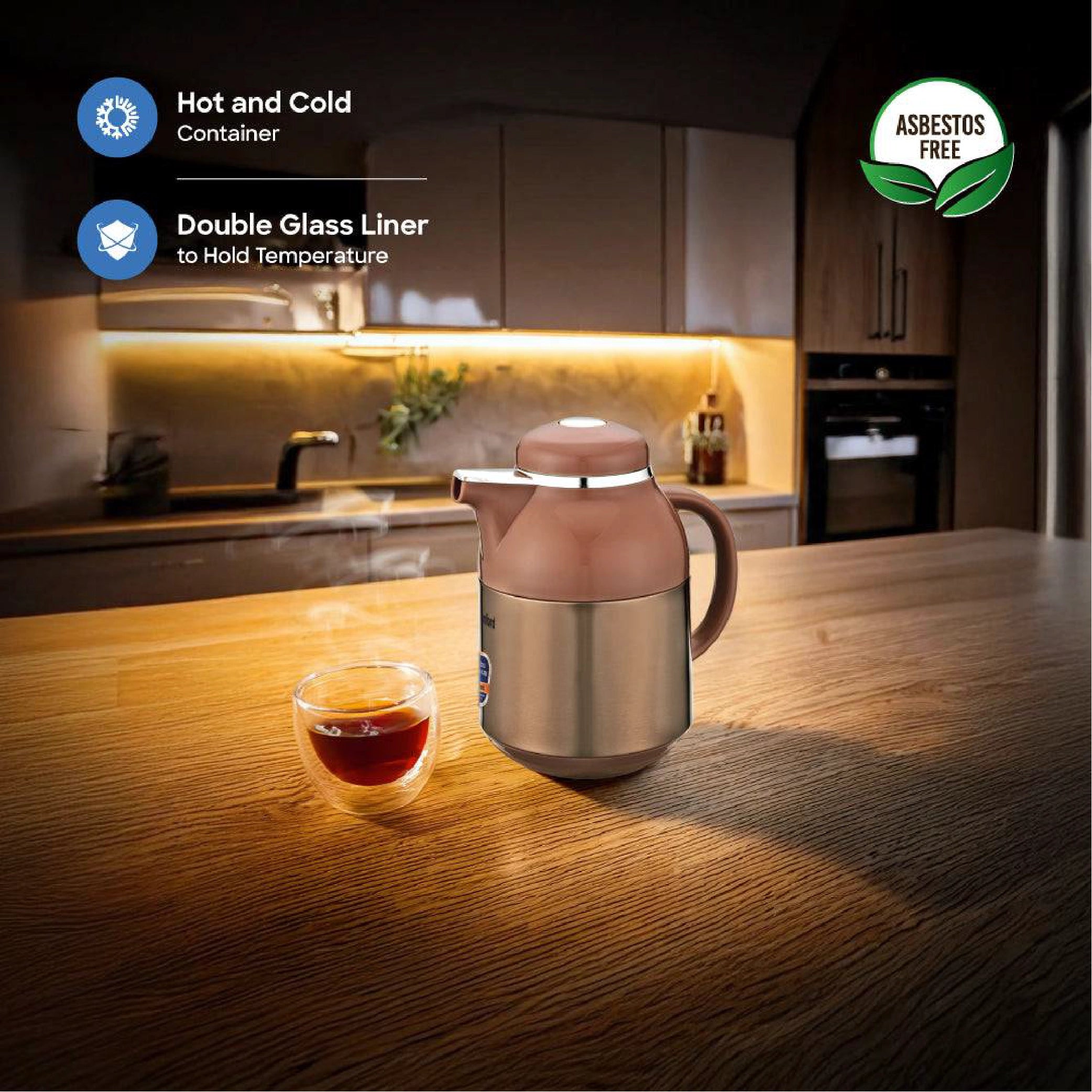 Sanford Vacuum Flask Stainless Steel with Double Glass Liner, Hot & Cold Use - SF10515VF Sanford KSA