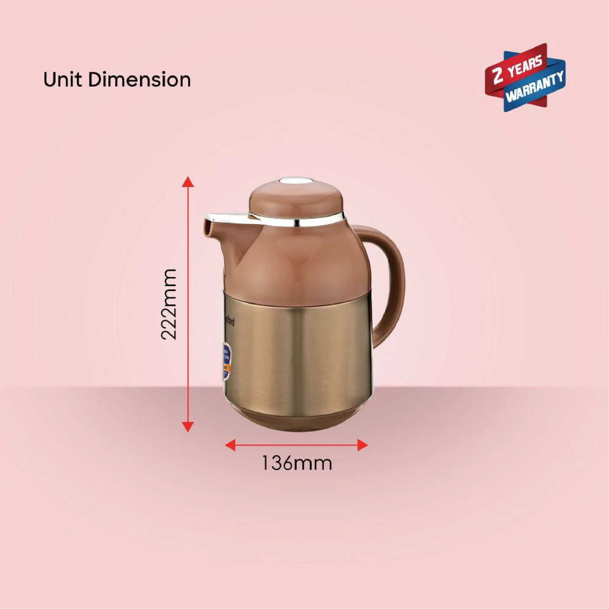 Sanford Vacuum Flask Stainless Steel with Double Glass Liner, Hot & Cold Use - SF10515VF Sanford KSA