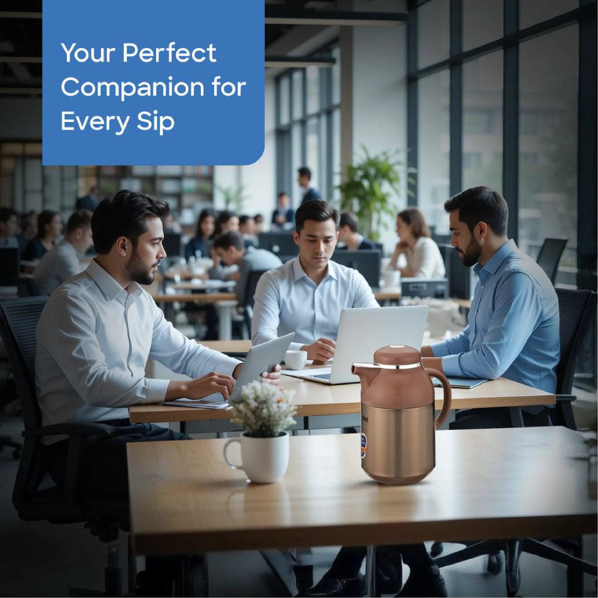 Sanford Vacuum Flask 1300ml Stainless Steel with Double Glass Liner, Hot & Cold Use - SF10516VF Sanford KSA