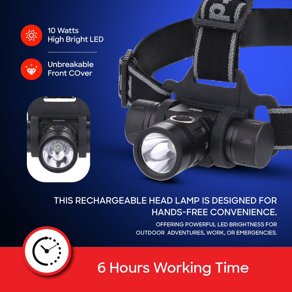 Sanford SF1051HL 10W LED head lamp adjustable strap