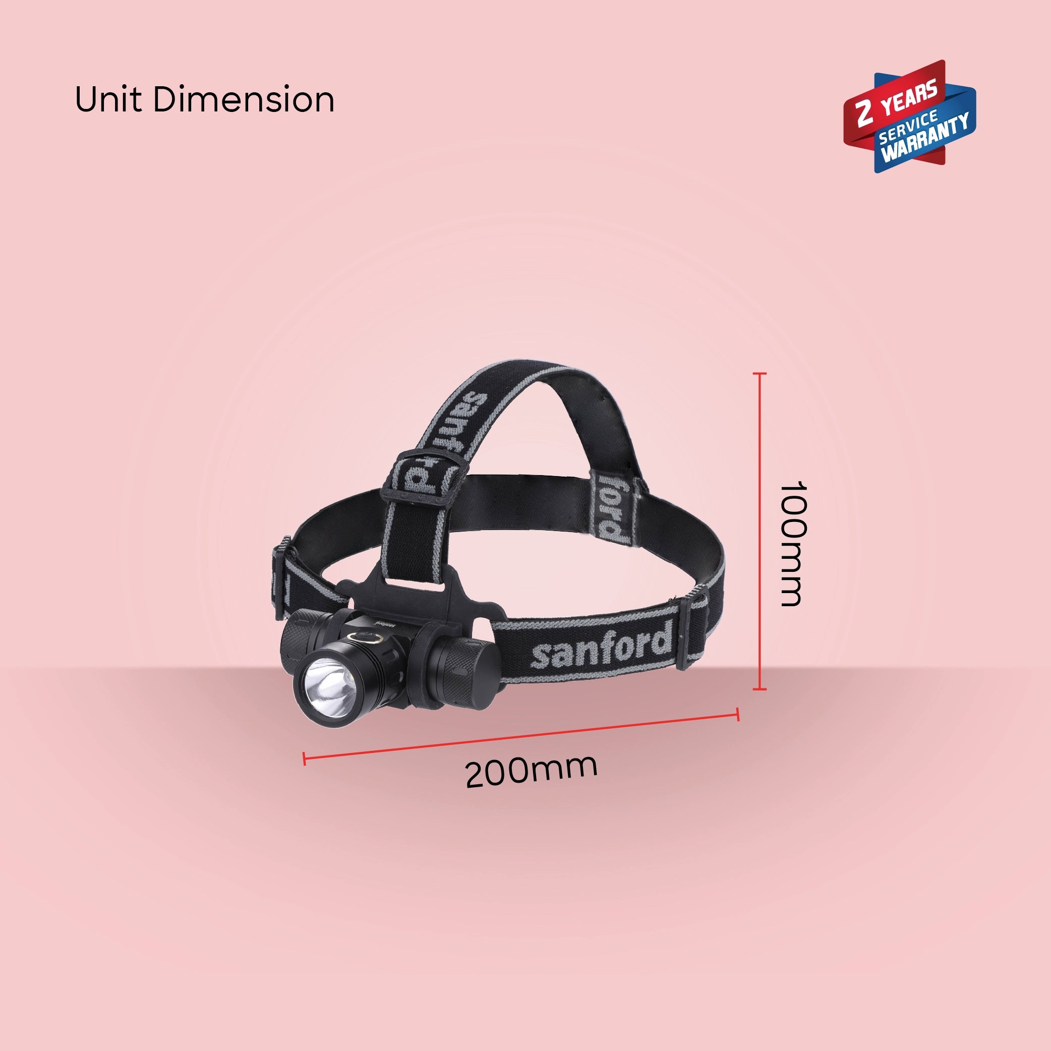 Sanford USB Rechargeable Head Lamp 10W 500 Lumens LED with 800m Range Weatherproof - SF1051HL Sanford KSA