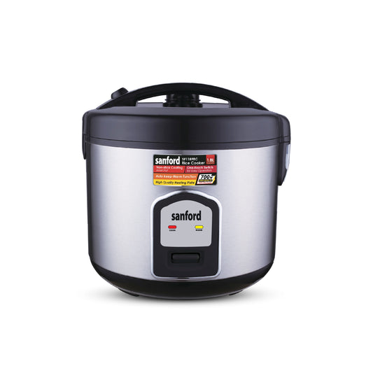 Sanford Rice Cooker 1.8L 700W with Stainless Steel Body and Keep Warm - SF1189RC Sanford KSA