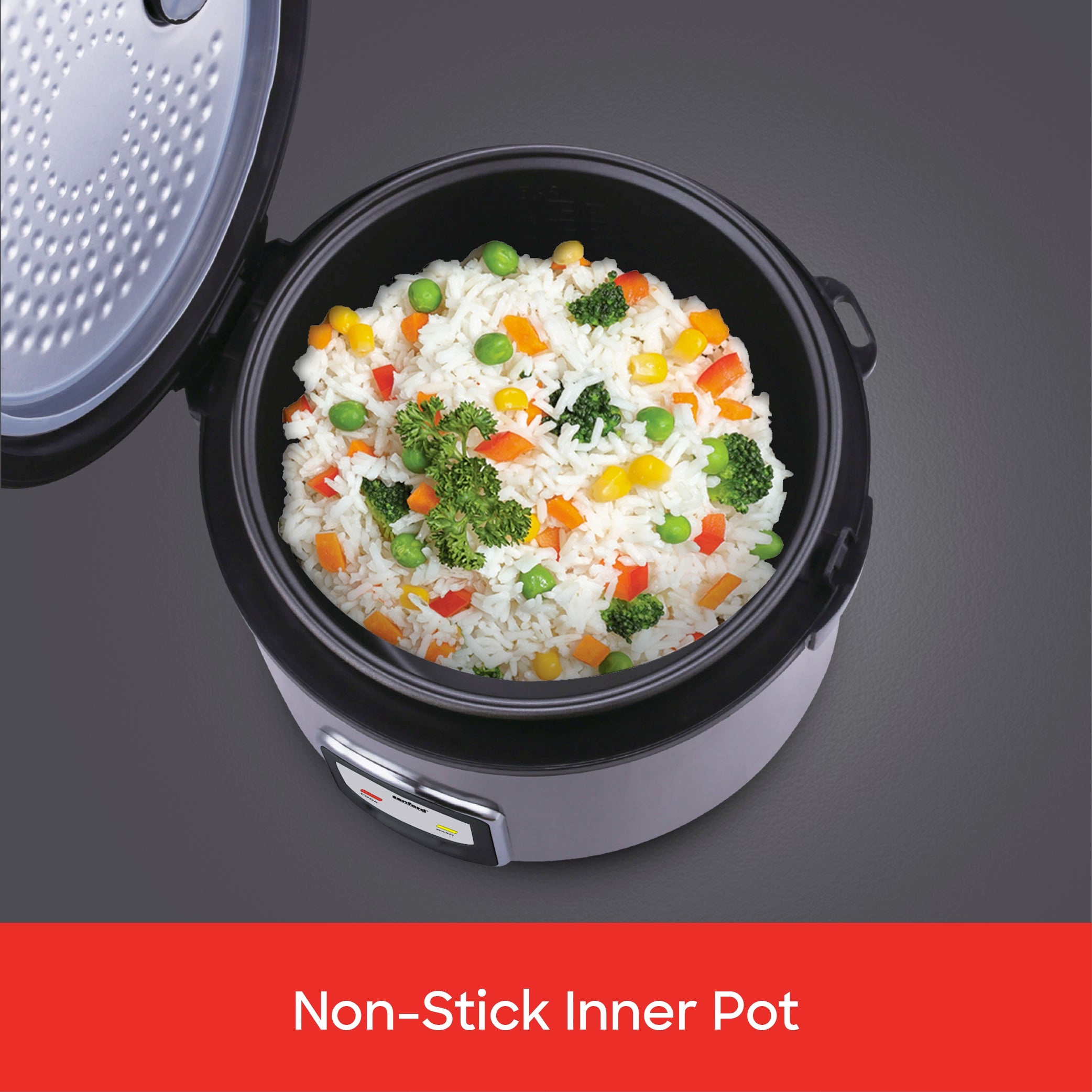 Sanford Rice Cooker 1.8L 700W with Stainless Steel Body and Keep Warm - SF1189RC Sanford KSA
