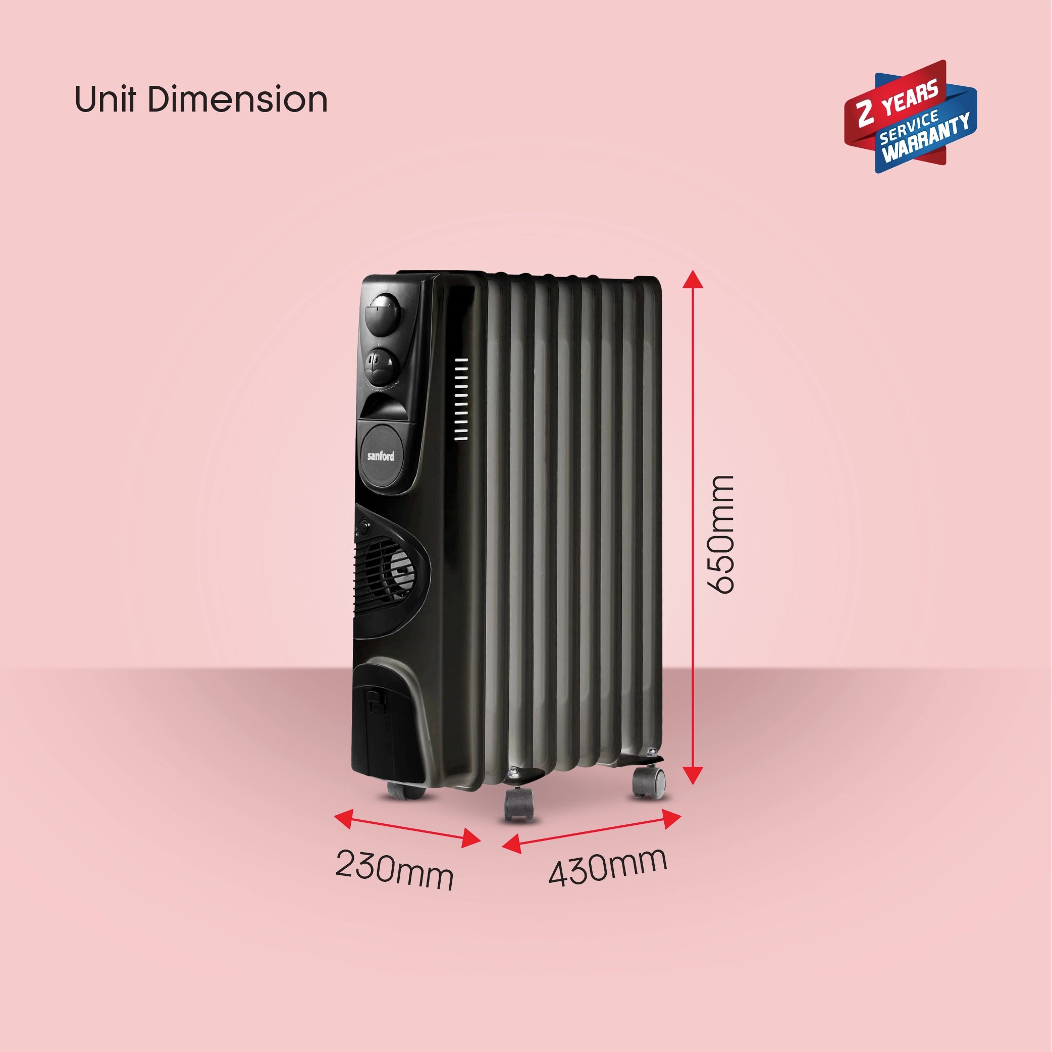 Sanford Oil Heater 9 Fins 2400W with Turbo Fan Function - SF1210OH Sanford KSA