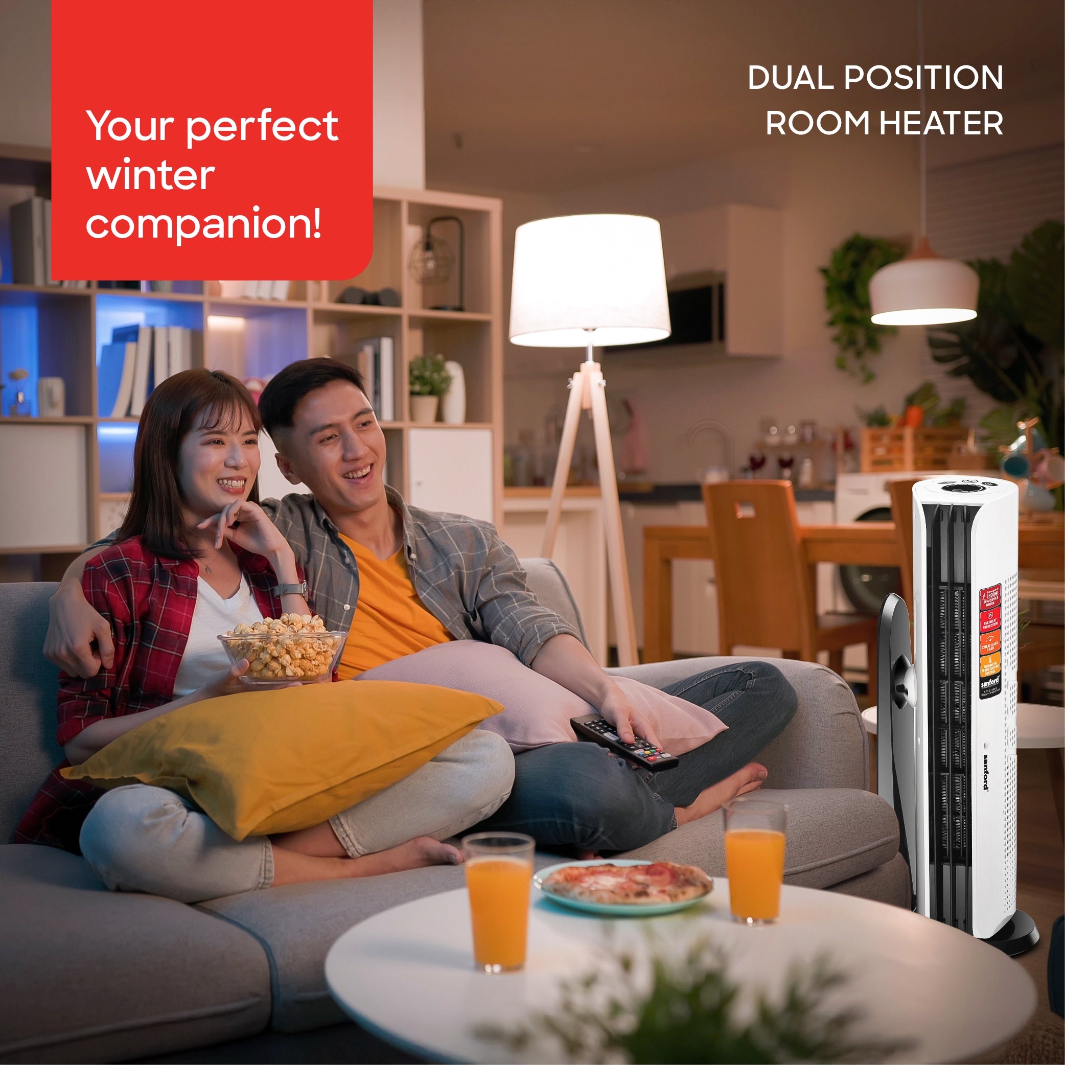 Sanford Dual Position Room Heater with 1800W Heating Power and Safety Control and Remote Control - SF1214RH Sanford KSA