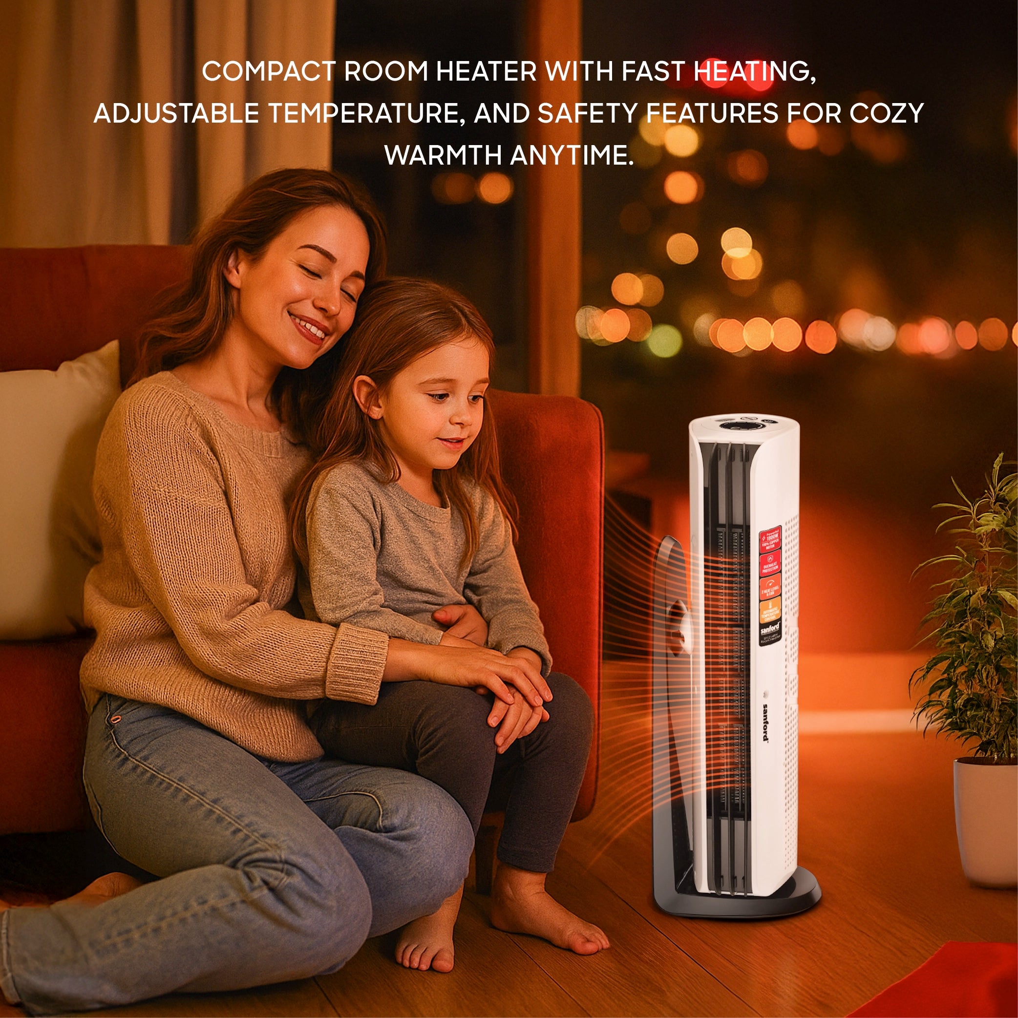 Sanford Dual Position Room Heater with 1800W Heating Power and Safety Control and Remote Control - SF1214RH Sanford KSA