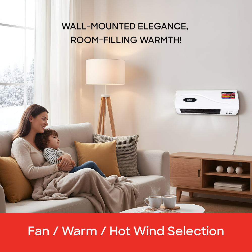 Sanford SF1228WH heater digital display and controls close-up