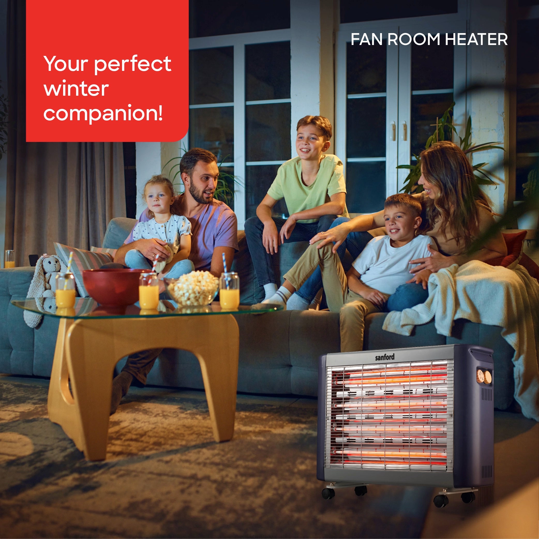 Sanford Quartz Room Heater with 2400W Heating Power and Safety Control and Remote Control - SF1274QRH Sanford KSA