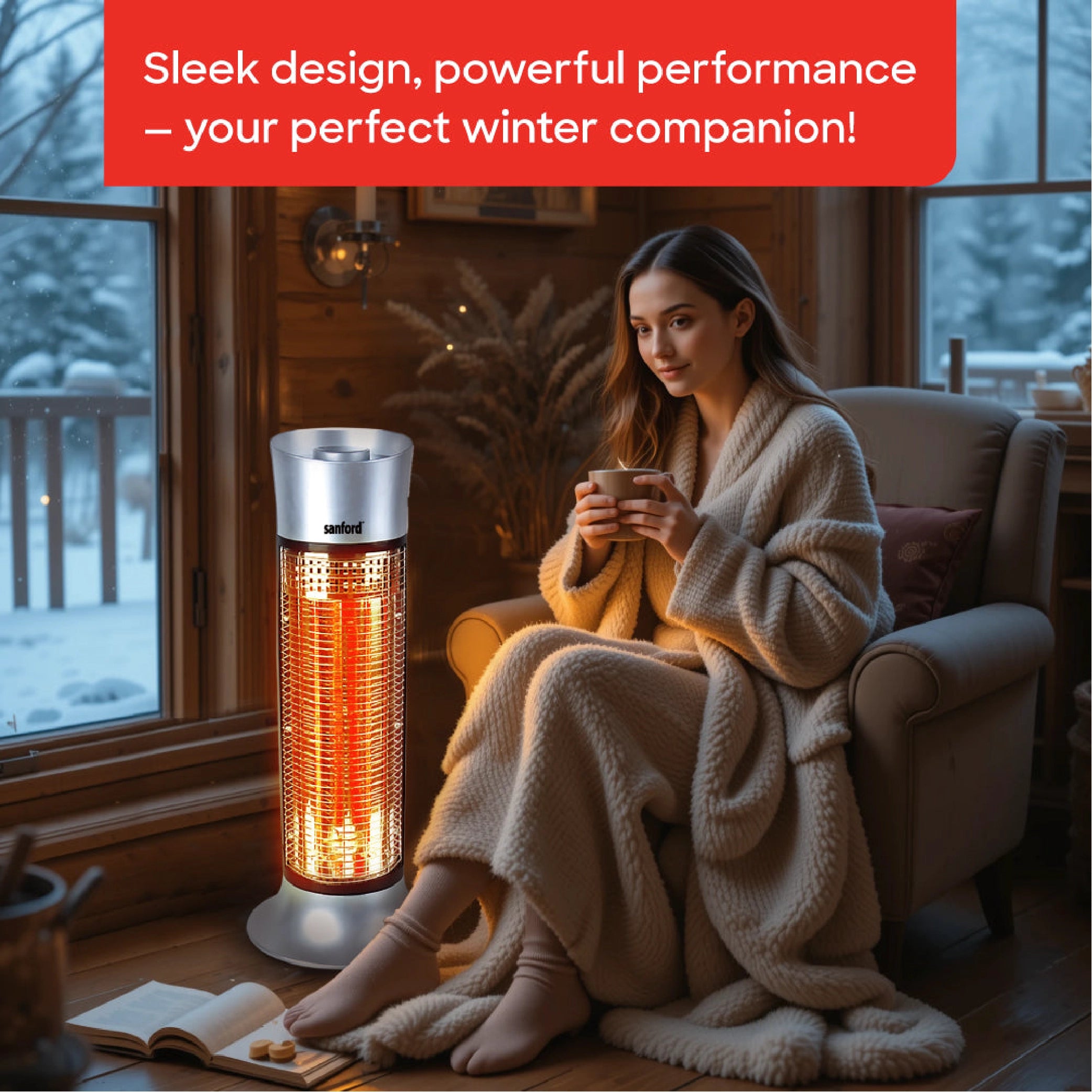 Sanford Carbon Room Heater with 2 Heat Settings (450W / 900W) and Safety Control and Remote Control - SF1281CRH Sanford KSA