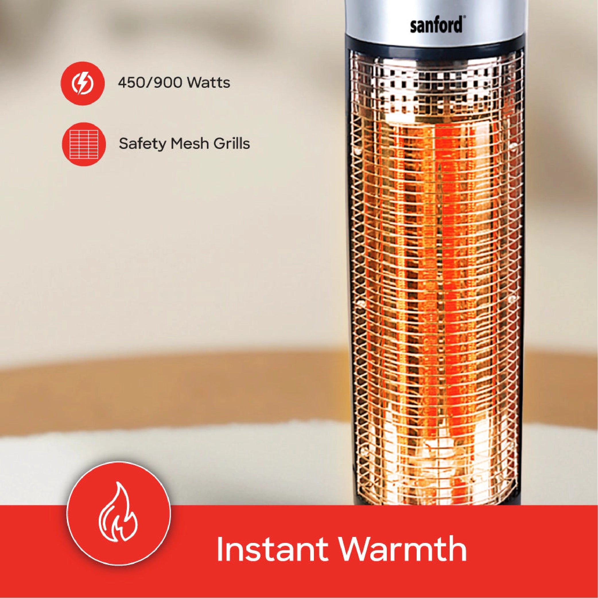 Sanford Carbon Room Heater with 2 Heat Settings (450W / 900W) and Safety Control and Remote Control - SF1281CRH Sanford KSA
