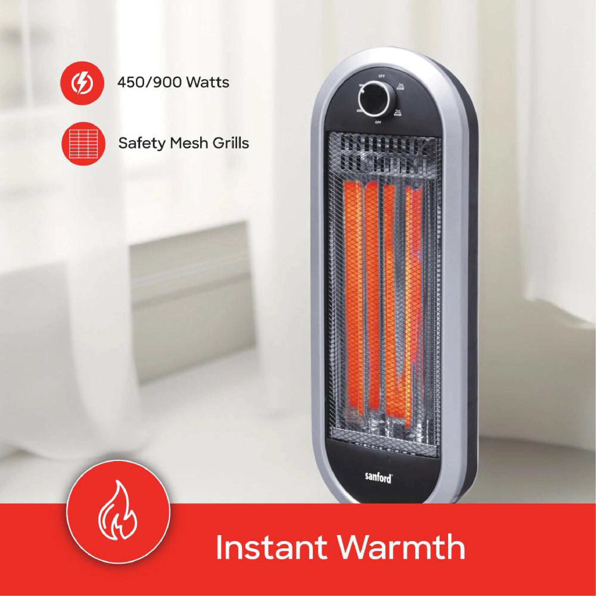 Sanford Carbon Room Heater with 2 Heat Settings (450W / 900W) and Safety Control and Remote Control - SF1282CRH Sanford KSA