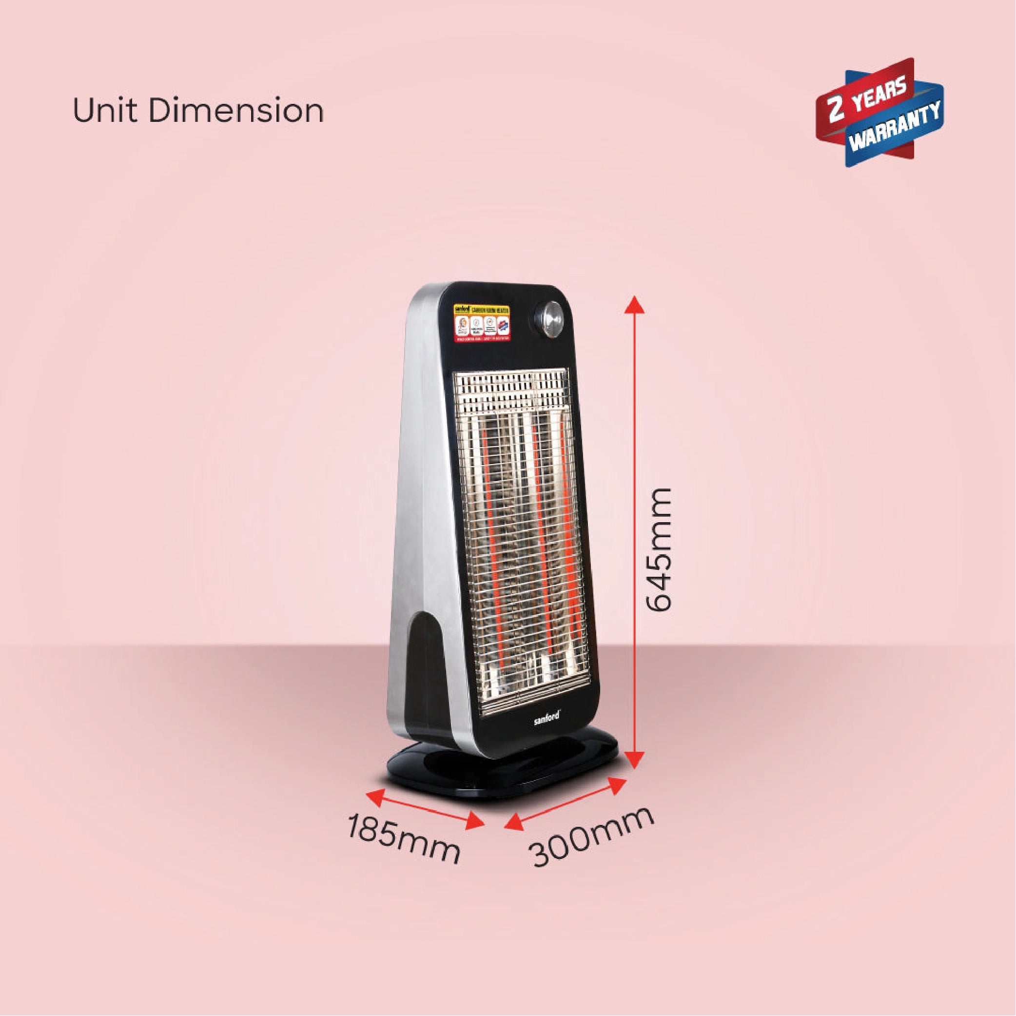 Sanford Carbon Room Heater with 2 Heat Settings (450W / 900W) and Safety Control and Remote Control - SF1287CRH Sanford KSA