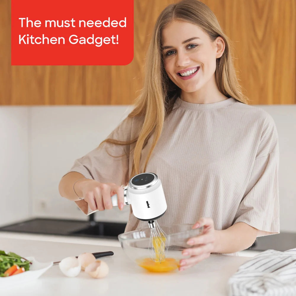 Rechargeable hand mixer 3 speed stainless steel beaters portable sanford 2