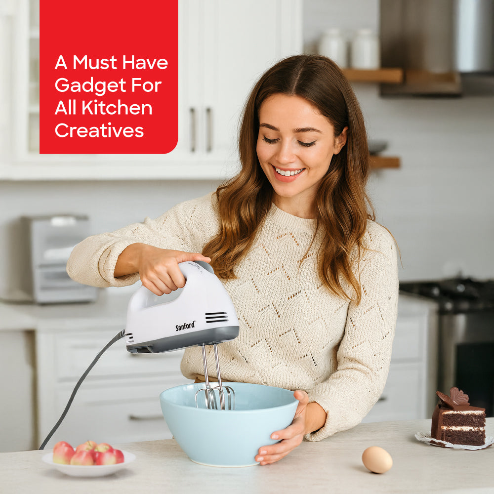 Sanford SF1340HM mixer 7-speed control and steel beaters detail