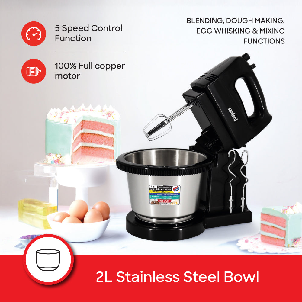 Sanford SF1359SM stand mixer 5-speed control panel close-up