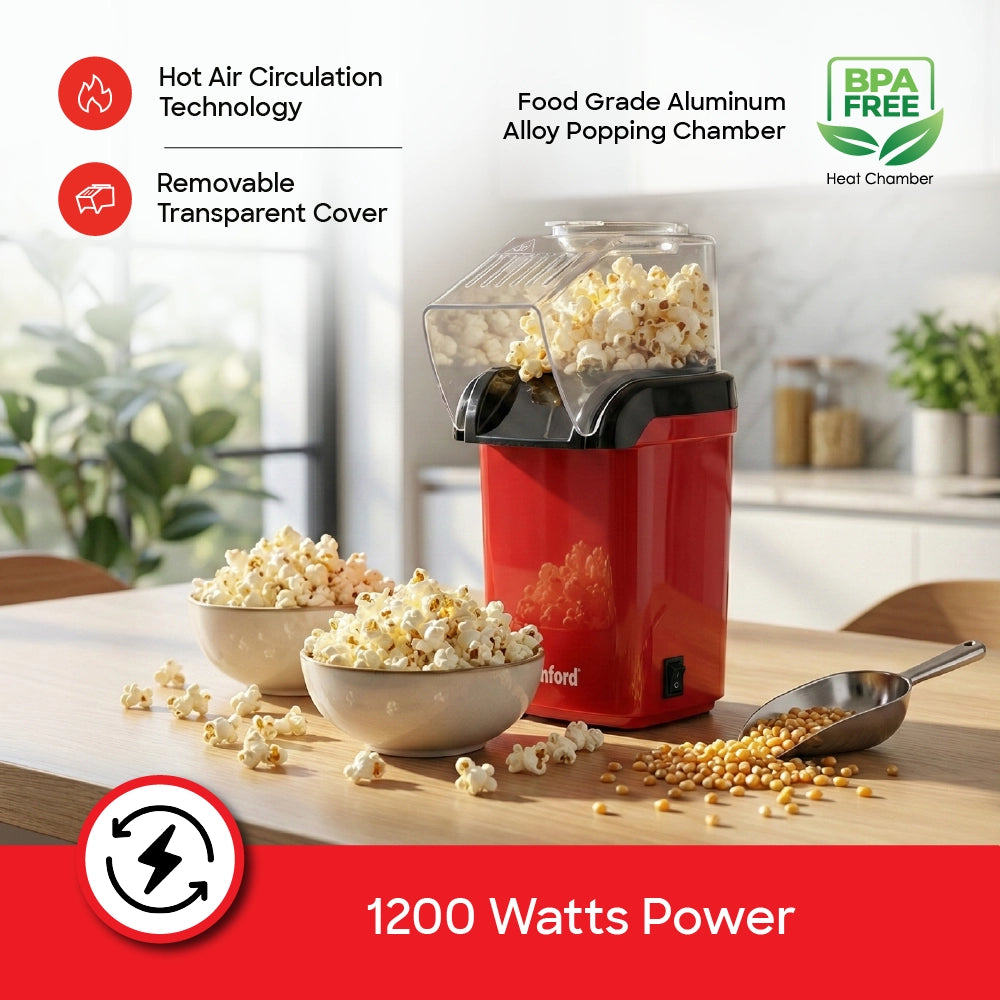 Sanford Popcorn Maker 1200W with Hot Air Circulation & 50–60g Output - SF1377PM Sanford KSA