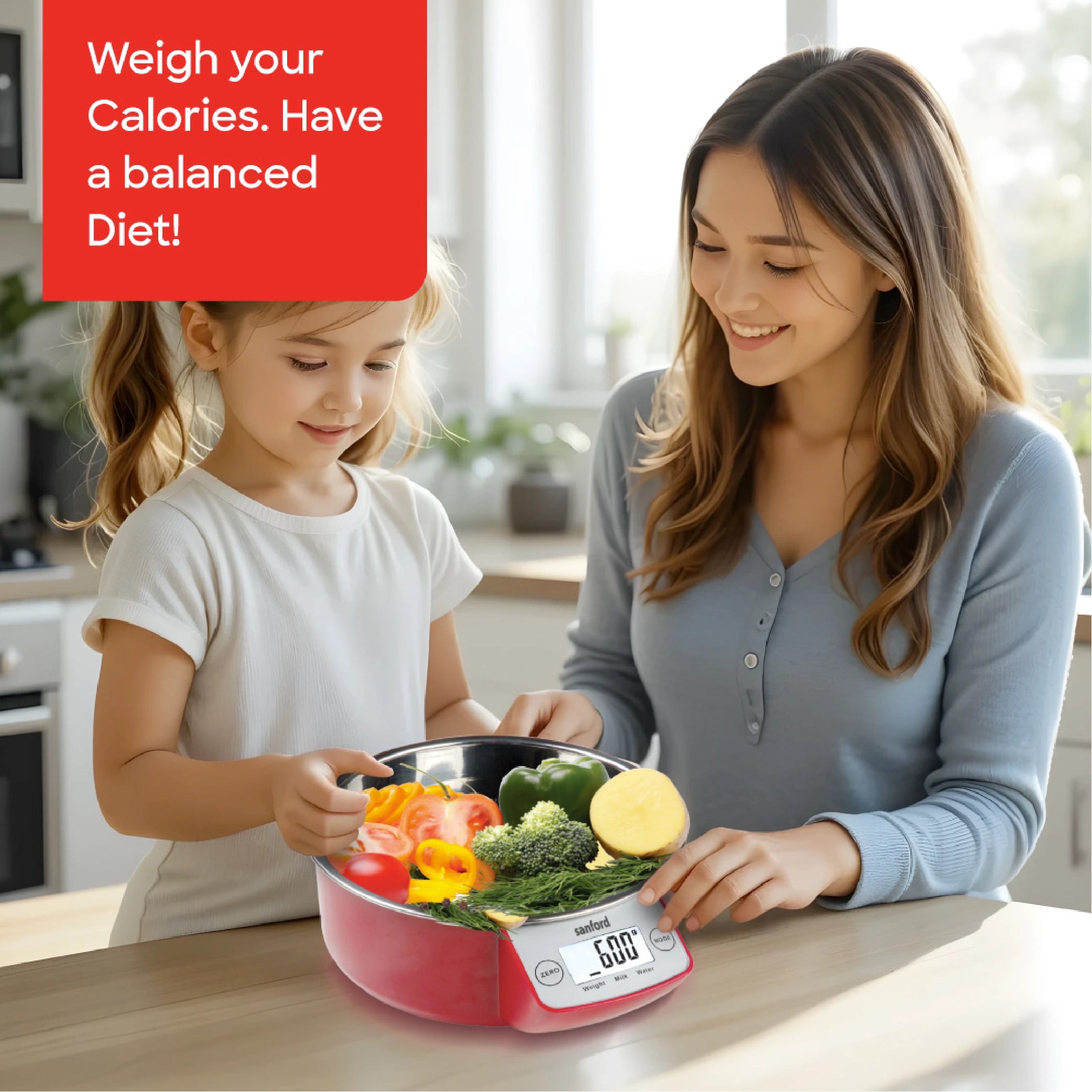 Sanford Electronic Kitchen Scale 5kg Capacity with Milk & Water Measurement & LCD Display - SF1522KS Sanford KSA