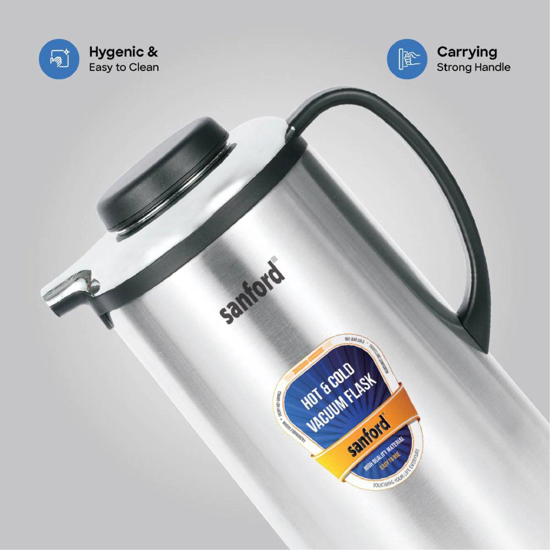 Sanford Vacuum Flask 1300ml Stainless Steel, Hot & Cold Use - SF162SVF Sanford KSA