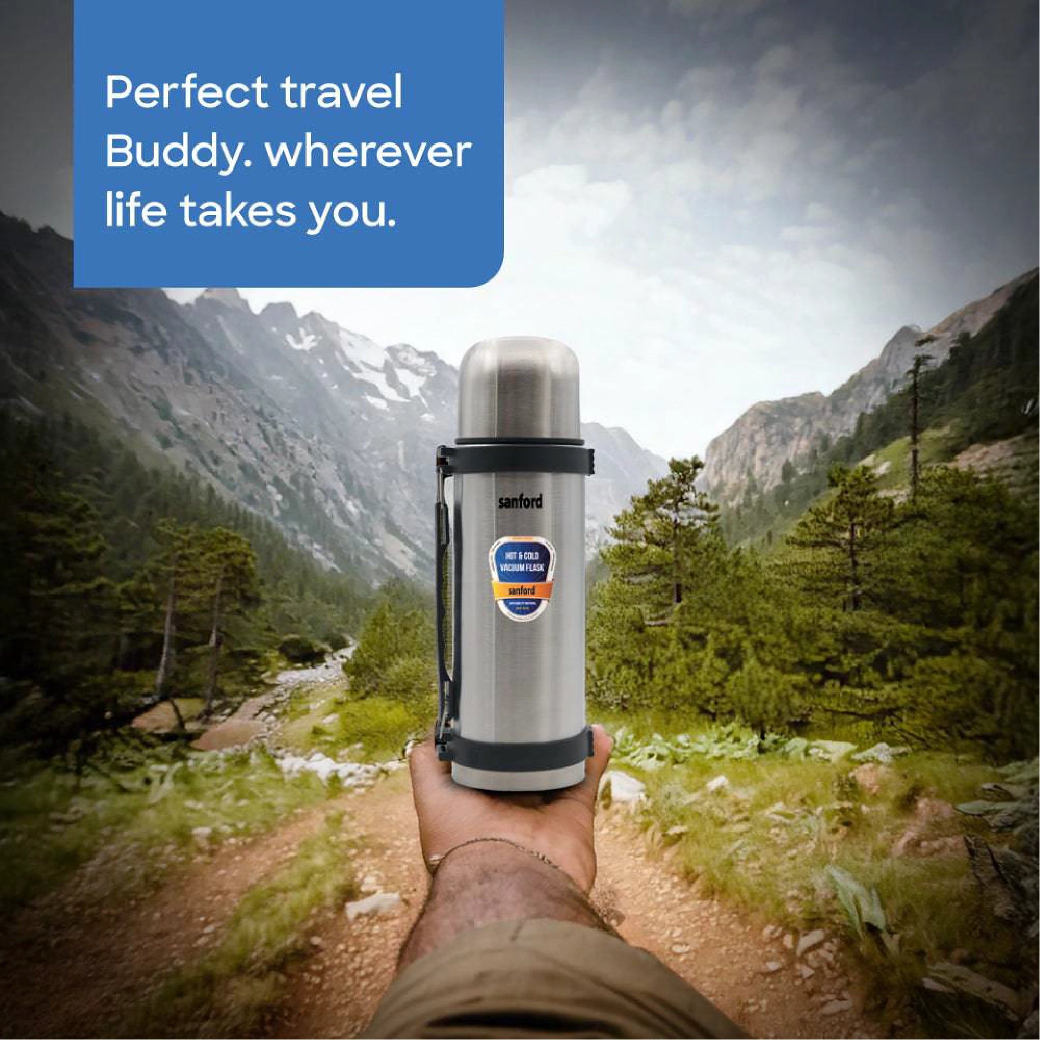 Sanford Vacuum Flask 750ml Stainless Steel, Hot & Cold 24 Hours Retention - SF1633SVF Sanford KSA
