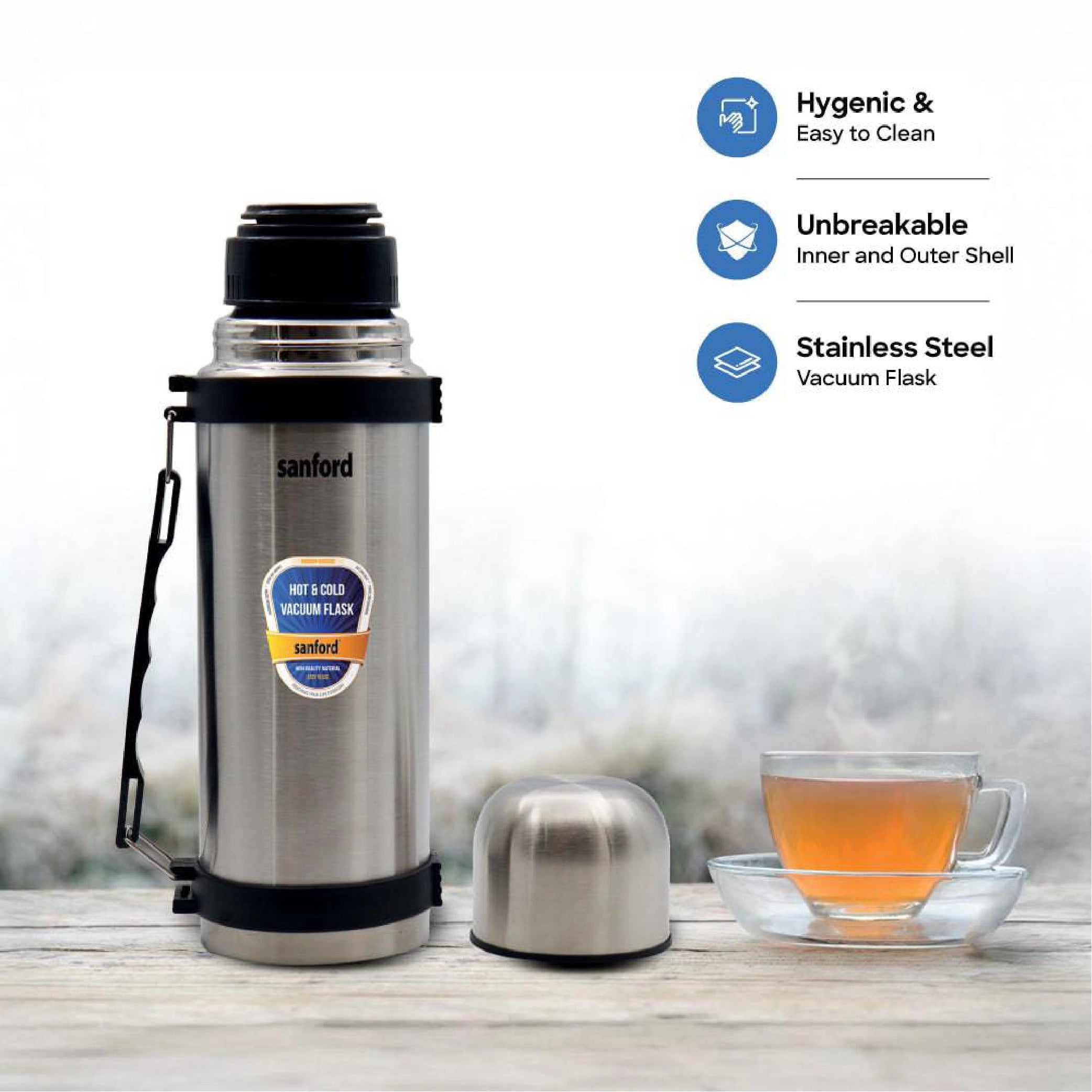 Sanford Vacuum Flask 750ml Stainless Steel, Hot & Cold 24 Hours Retention - SF1633SVF Sanford KSA