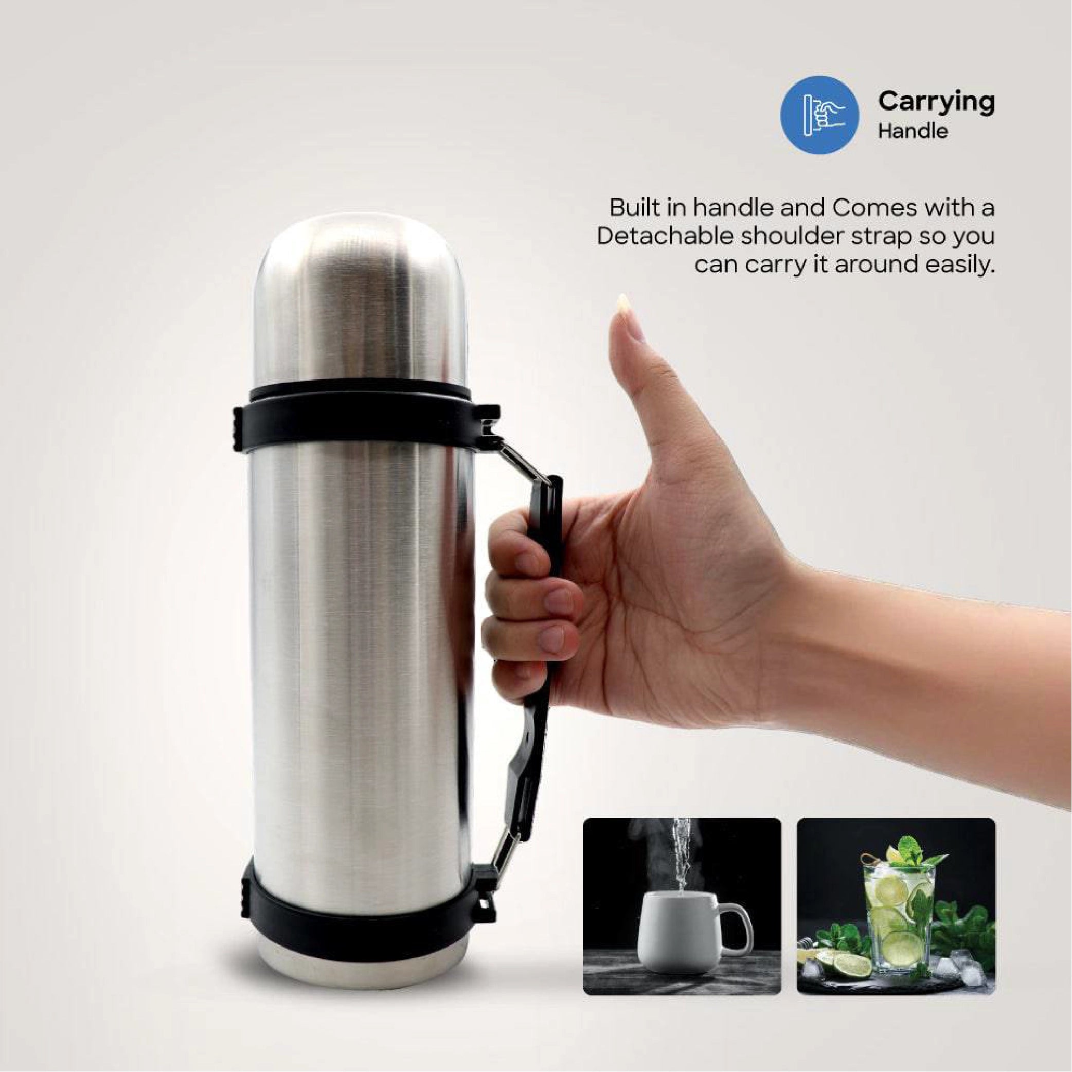 Sanford Vacuum Flask 750ml Stainless Steel, Hot & Cold 24 Hours Retention - SF1633SVF Sanford KSA