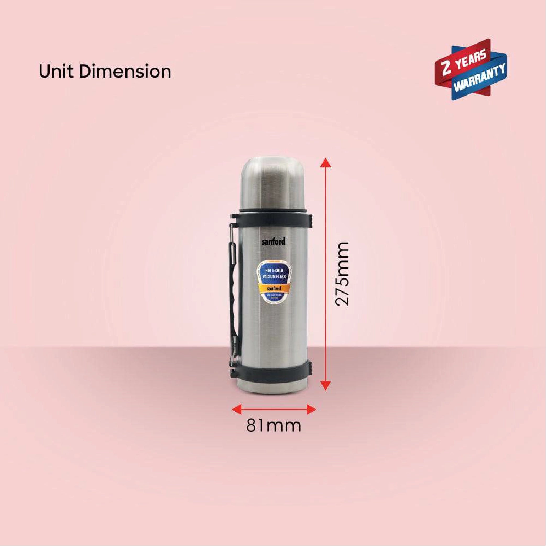 Sanford Vacuum Flask 750ml Stainless Steel, Hot & Cold 24 Hours Retention - SF1633SVF Sanford KSA