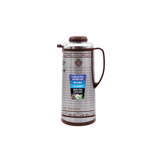 Sanford Vacuum Flask 1000ml Double Pink Glass Liner, Hot & Cold Use - SF1686VF Sanford KSA
