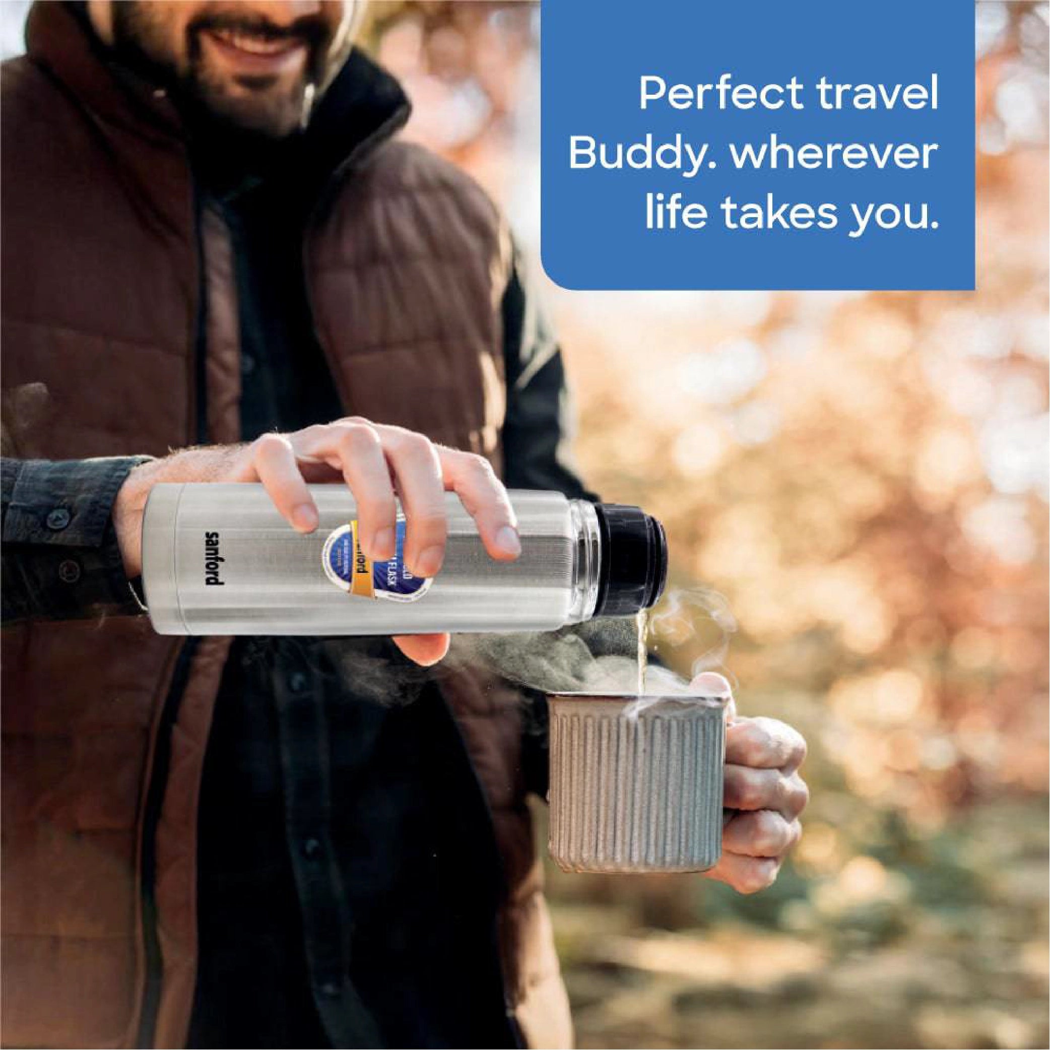 Sanford Vacuum Flask 350ml Stainless Steel, Hot & Cold 24 Hours Retention - SF171SVF Sanford KSA