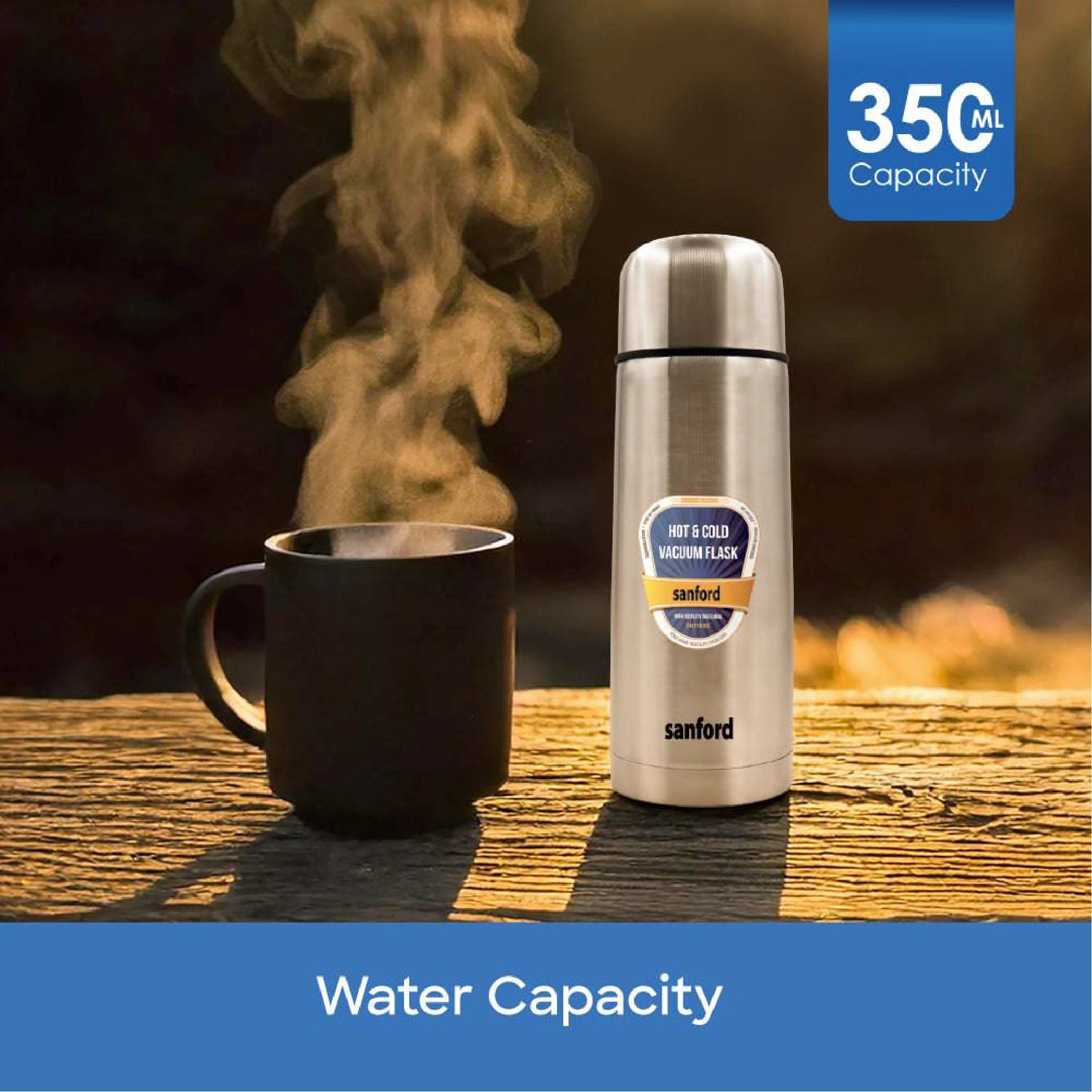 Sanford Vacuum Flask 350ml Stainless Steel, Hot & Cold 24 Hours Retention - SF171SVF Sanford KSA