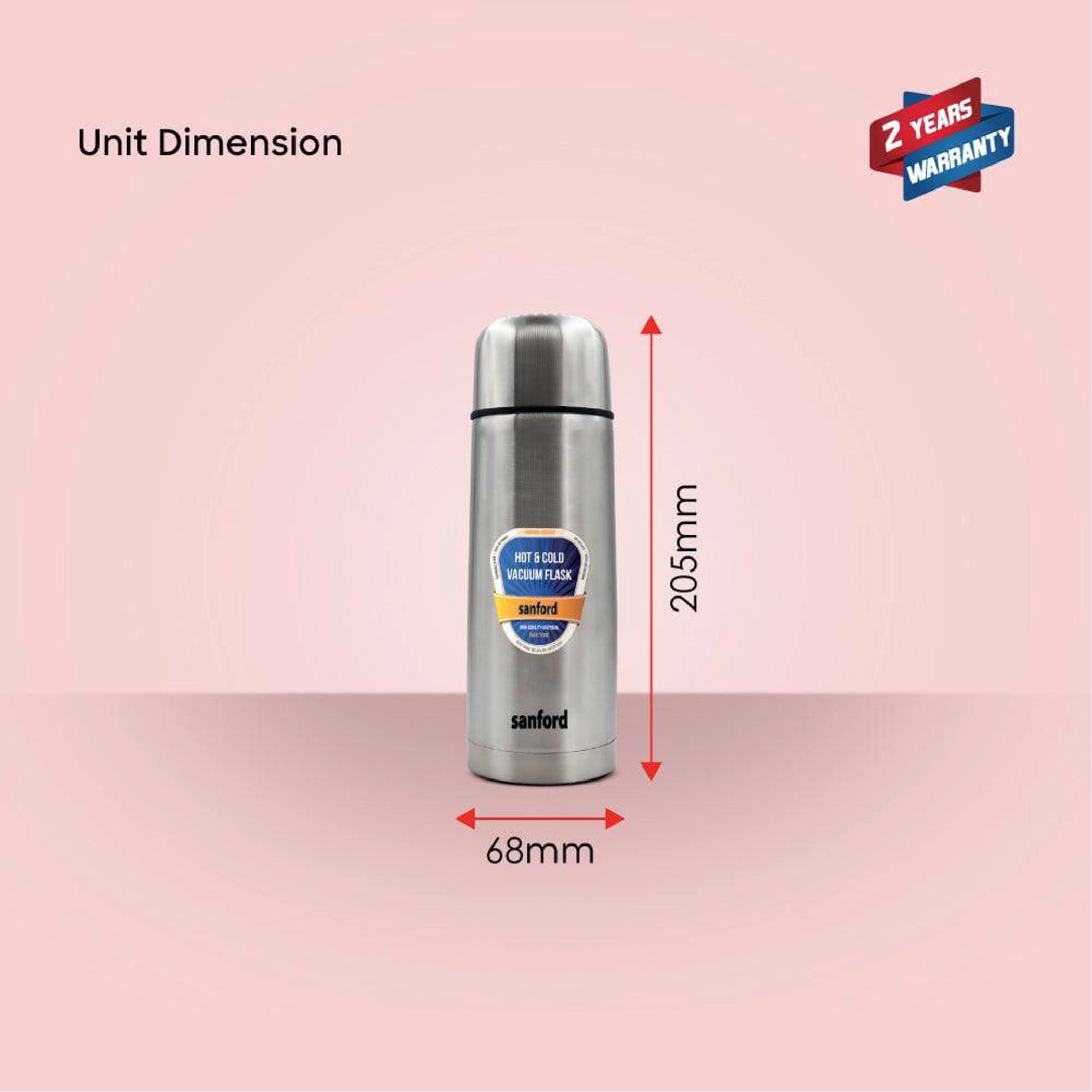 Sanford Vacuum Flask 350ml Stainless Steel, Hot & Cold 24 Hours Retention - SF171SVF Sanford KSA