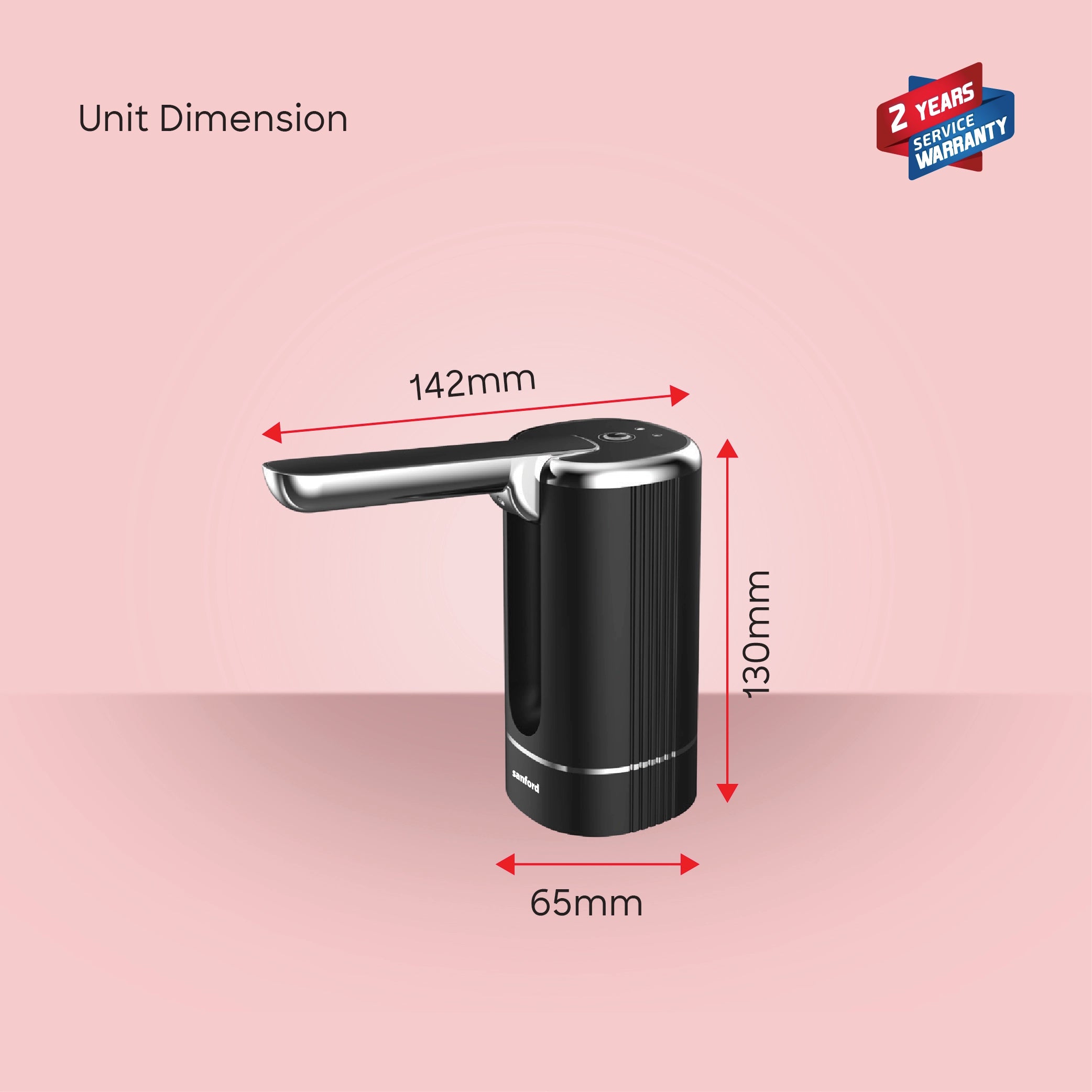 Sanford Rechargeable Water Dispenser 1200mAh with Type-C Charging and Foldable Pipe - SF1801BWD Sanford KSA