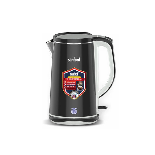 Sanford 1.7L Stainless Steel Electric Kettle 1800W Double-Layer Cool-Touch - SF1869EK Sanford KSA