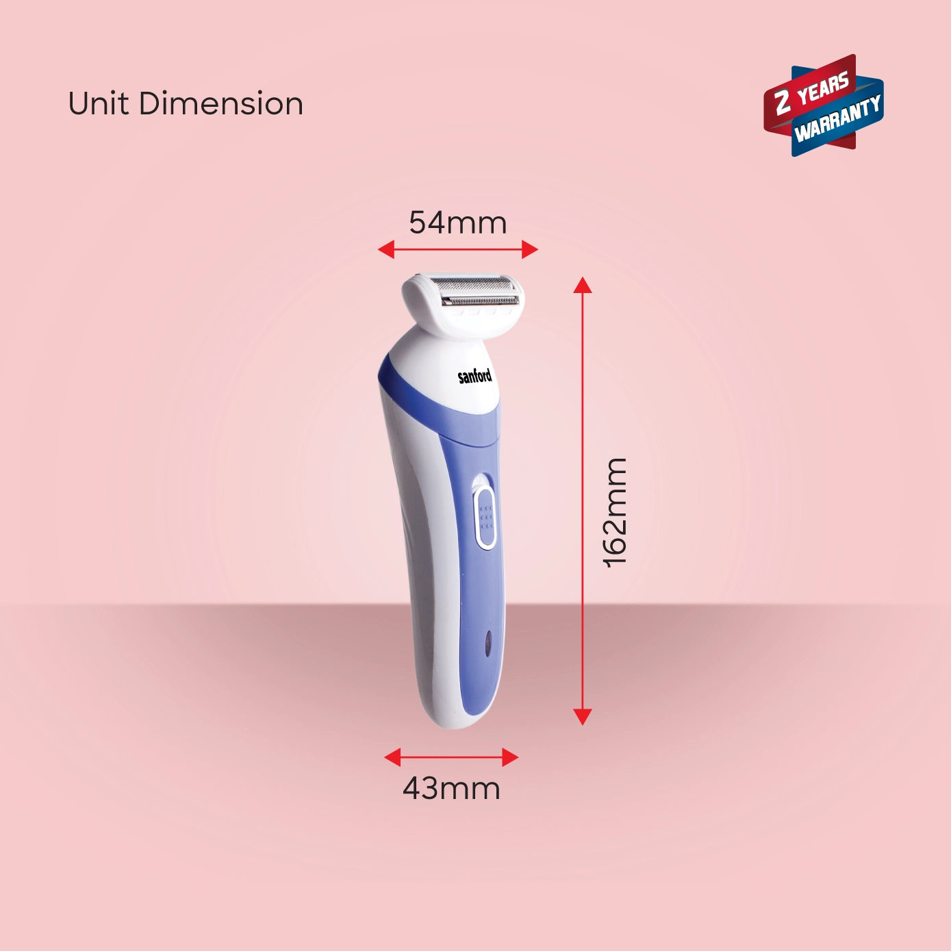 Sanford Rechargeable Lady Shaver with Precision Stainless Steel Blade for Smooth Grooming - SF1924LSR Sanford KSA