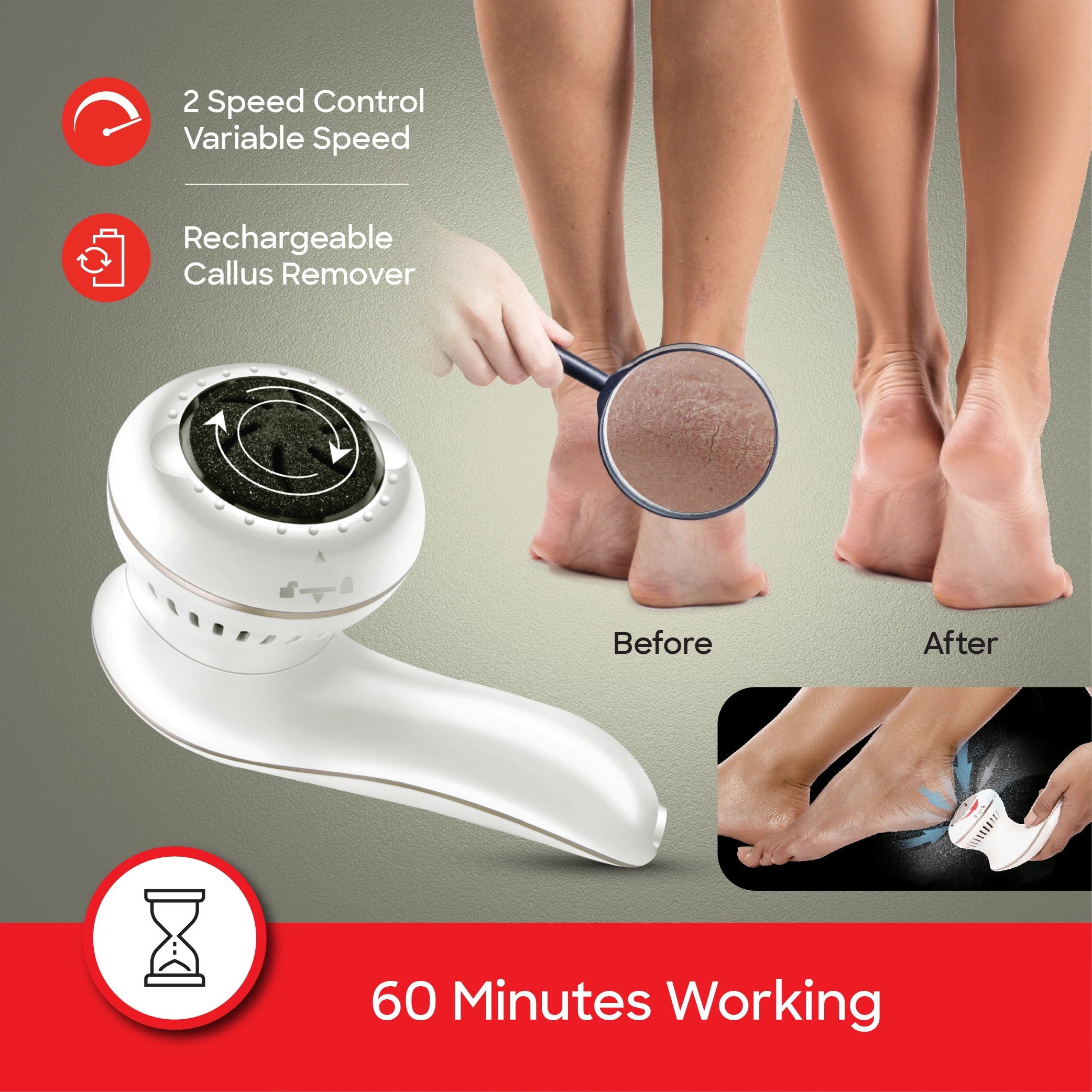 Sanford Callus Remover with Built-In Vacuum & Long-Lasting Use - SF1926CR Sanford KSA