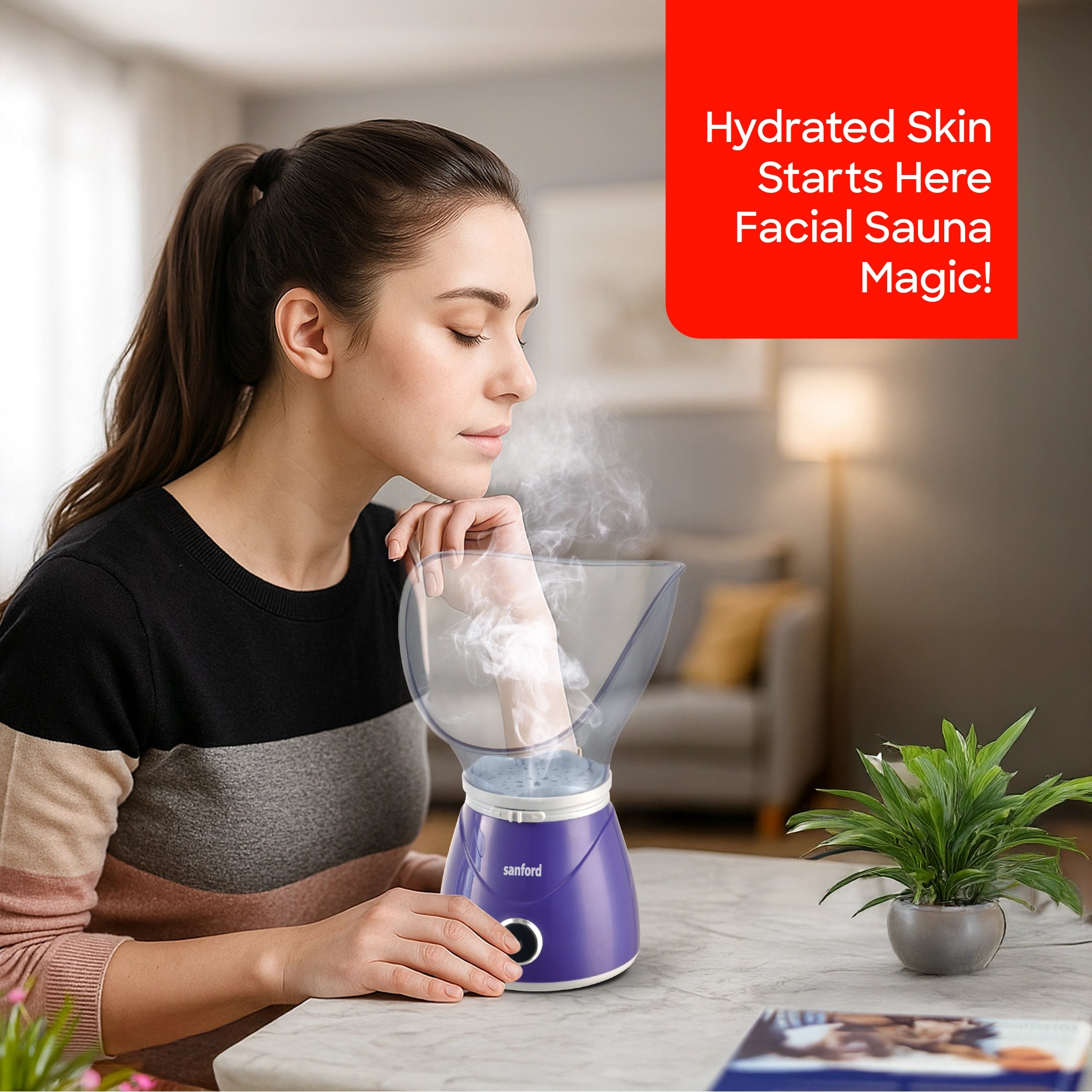 Sanford Facial Sauna 2-in-1 Steamer with Adjustable Steam & Nasal Mask - SF1948FS