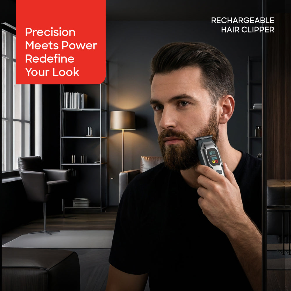 Sanford Rechargeable Hair Clipper 7000 RPM Stainless Steel Blade LED Display 90 Min - SF1953HC