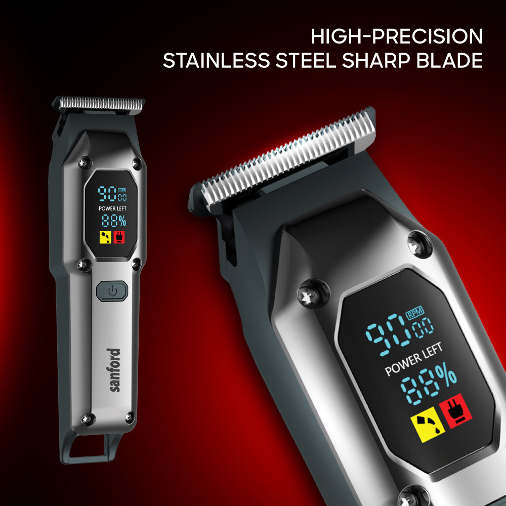 Sanford Rechargeable Hair Clipper 7000 RPM Stainless Steel Blade LED Display 90 Min - SF1953HC Sanford KSA