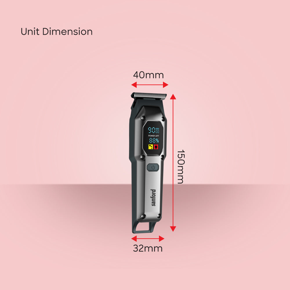 Sanford Rechargeable Hair Clipper 7000 RPM Stainless Steel Blade LED Display 90 Min - SF1953HC Sanford KSA