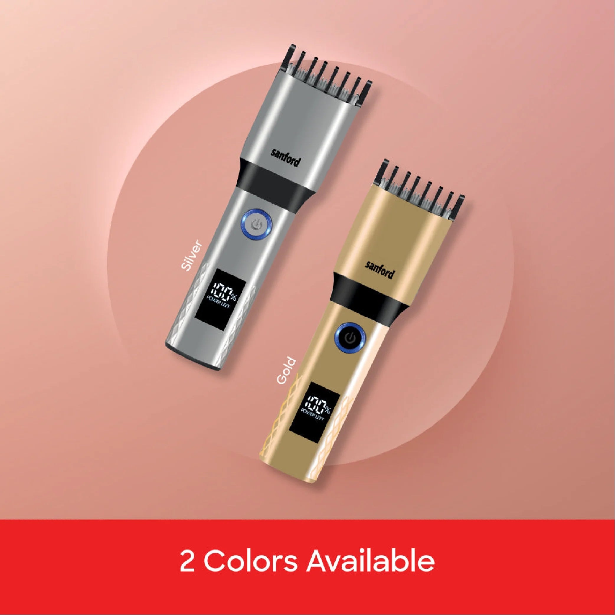 Sanford Hair Trimmer With Digital Display 7 Length Settings and Carbon Steel Blades - SF1953HC Sanford KSA