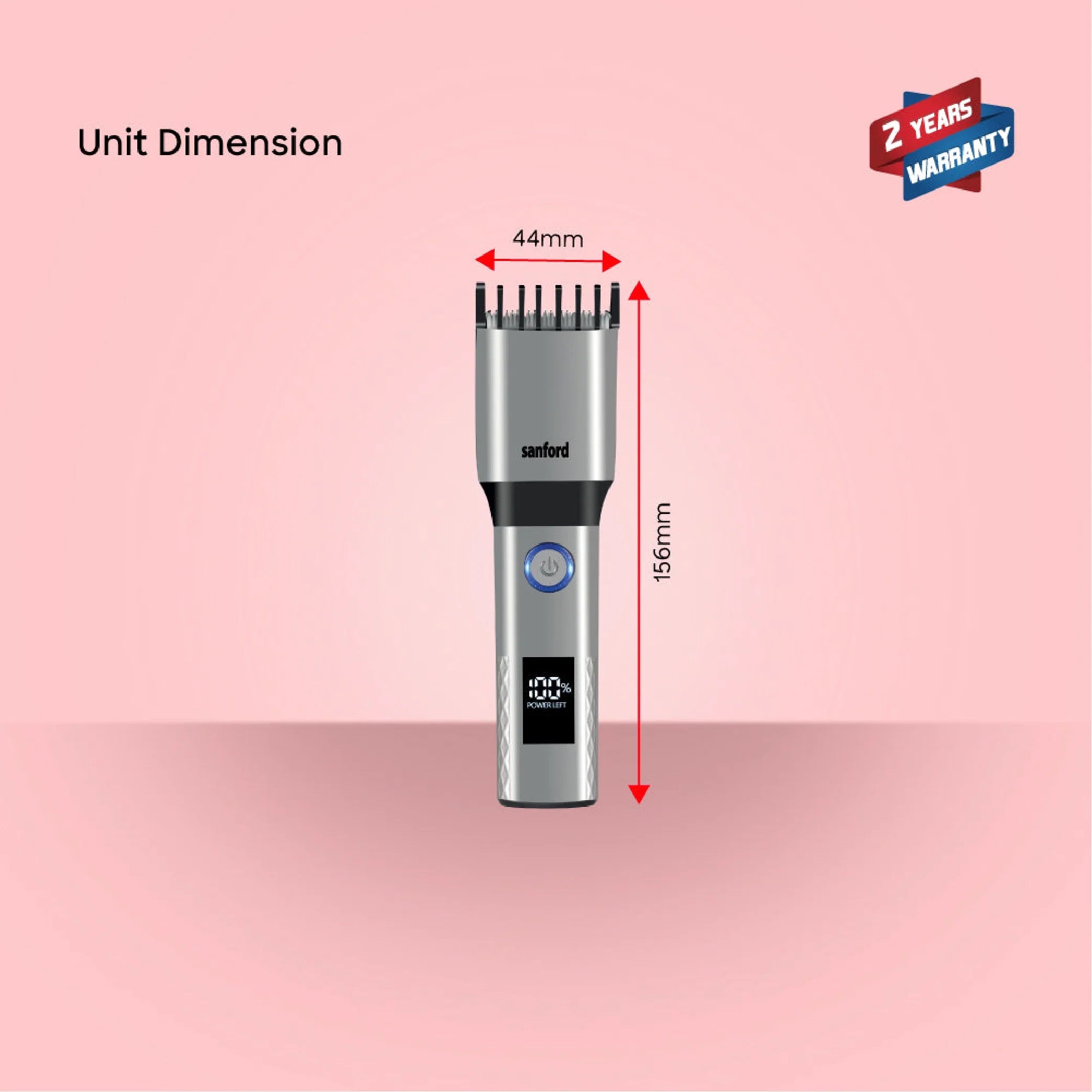 Sanford Hair Trimmer With Digital Display 7 Length Settings and Carbon Steel Blades - SF1953HC Sanford KSA