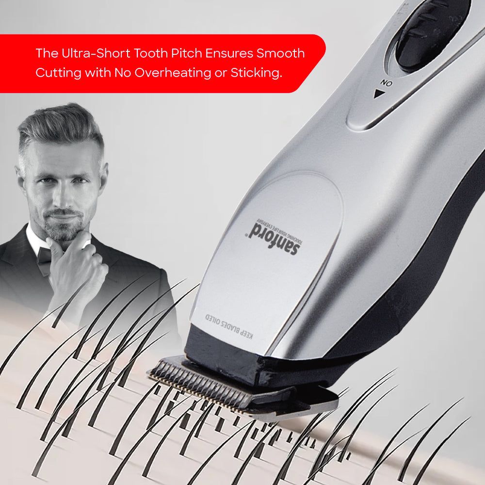 Sanford Hair & Beard Trimmer with 75 Min Runtime High-Speed Motor and Stainless Steel Grooming Blade - SF1957HC Sanford KSA