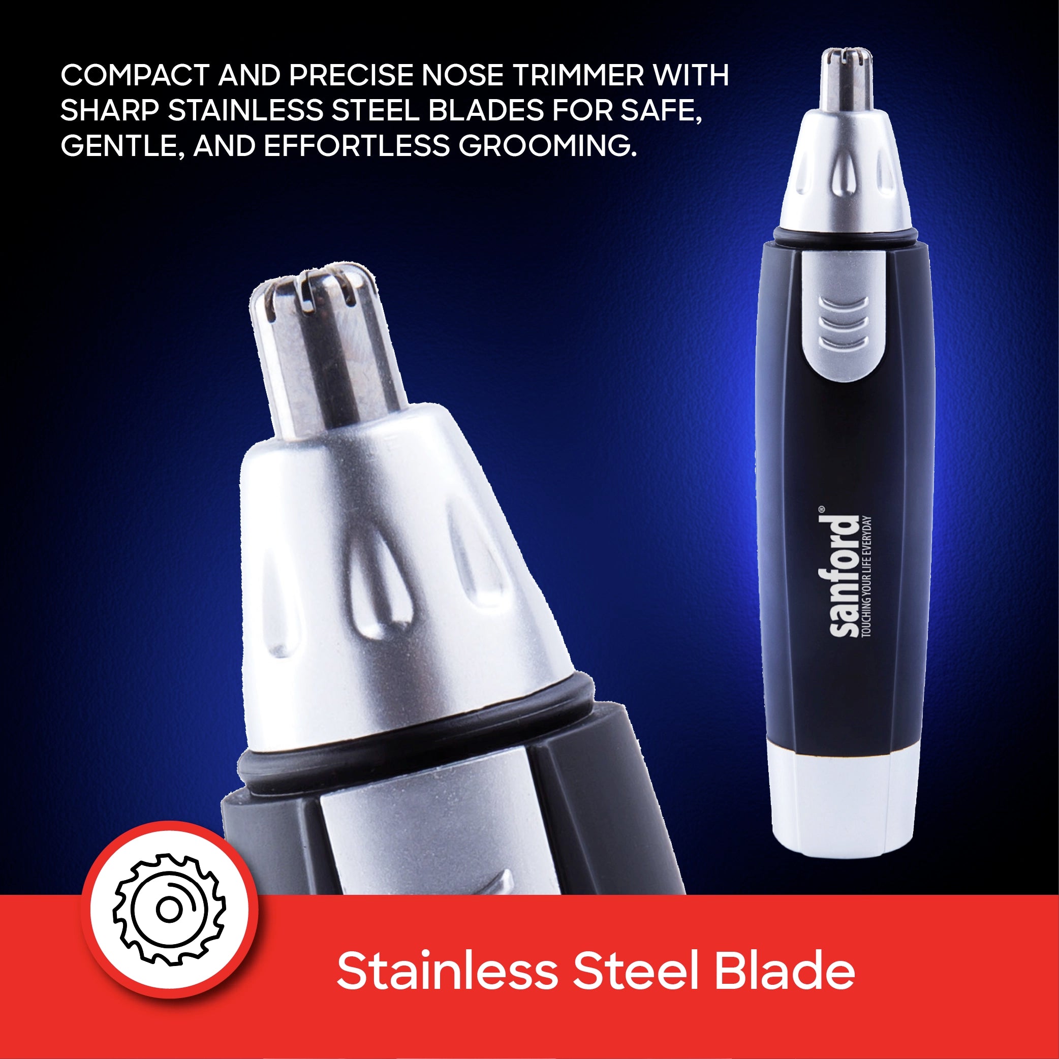 Sanford Nose & Ear Trimmer with Precision Stainless Steel Blade Compact Grooming and Easy Daily Use - SF1997NT Sanford KSA
