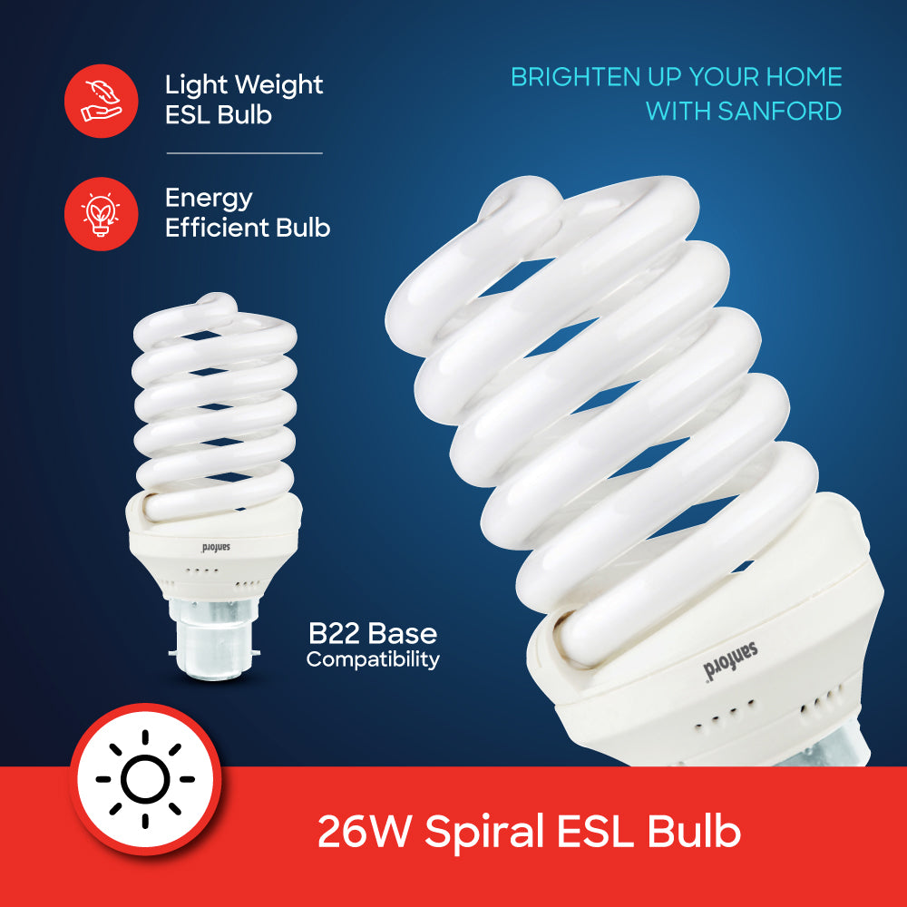 Sanford SF206ESL 26W spiral lamp side profile view