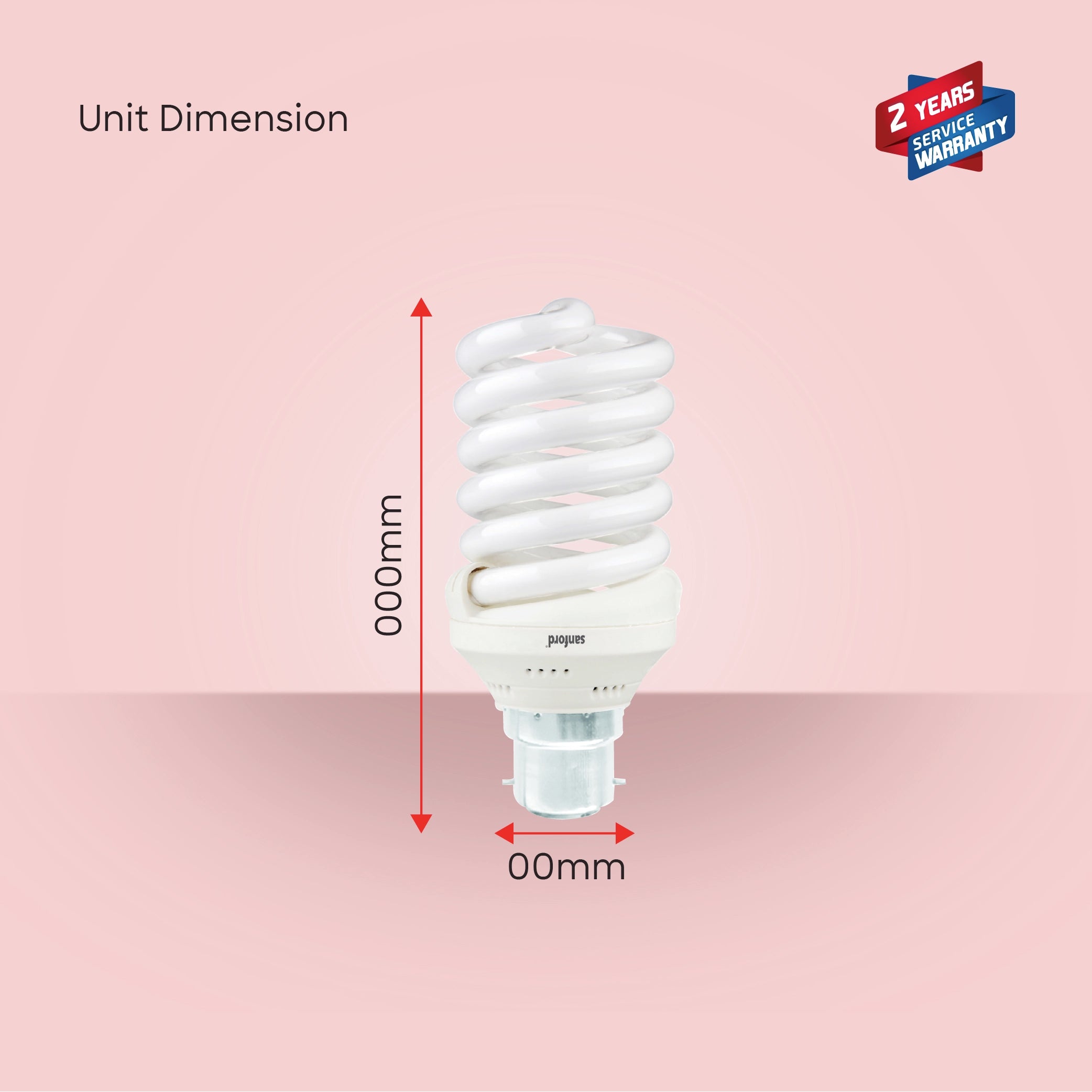Sanford 26W Energy Saving ESL Spiral Lamp 1600 Lumens Daylight Bulb - SF206ESL Sanford KSA